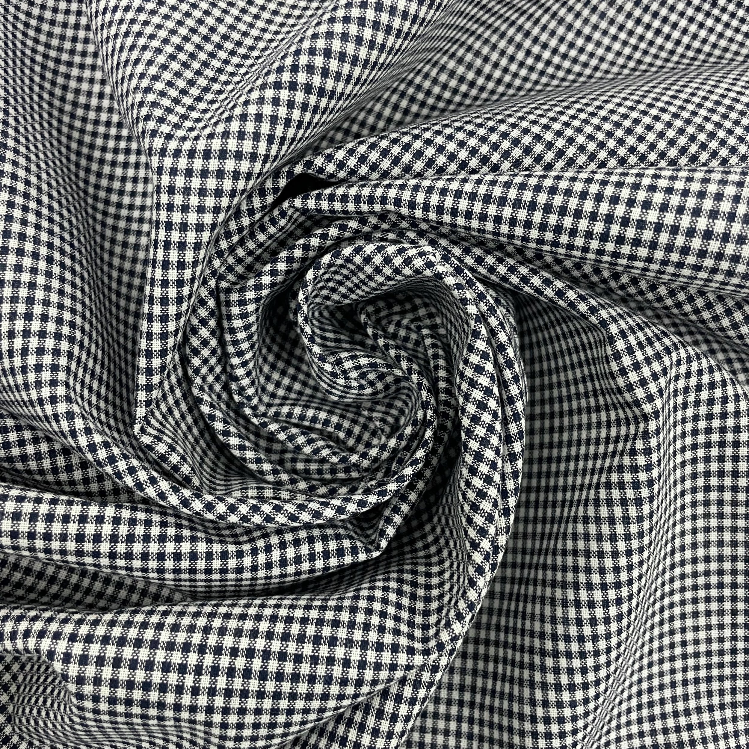 Hey Sew Sister - Tiny Yarn Dyed Cotton Gingham - navy and white 3.jpeg