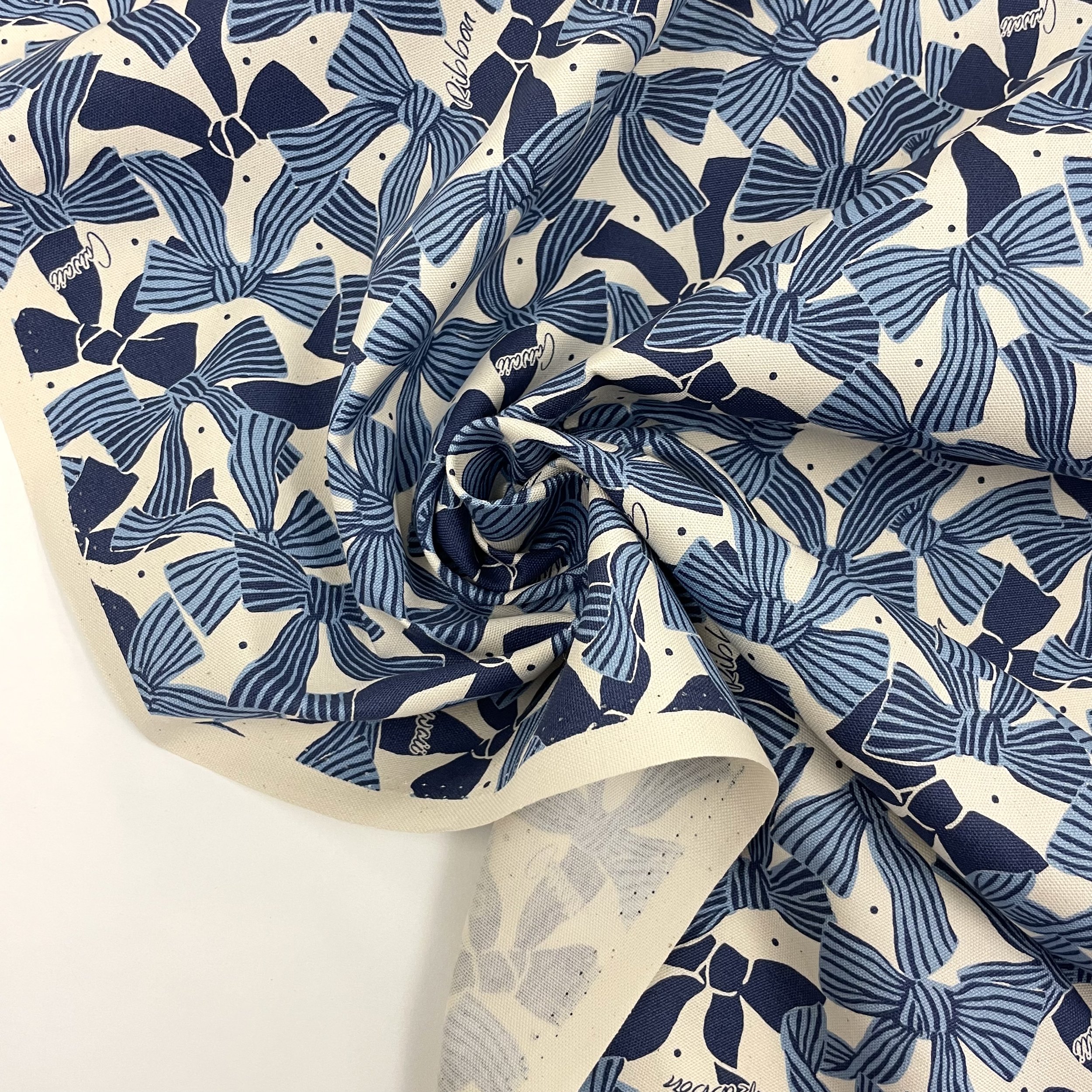Hey Sew Sister - Kokka - Blue Ribbon Cawai Cute Bow Print Cotton Fabric 3.jpeg