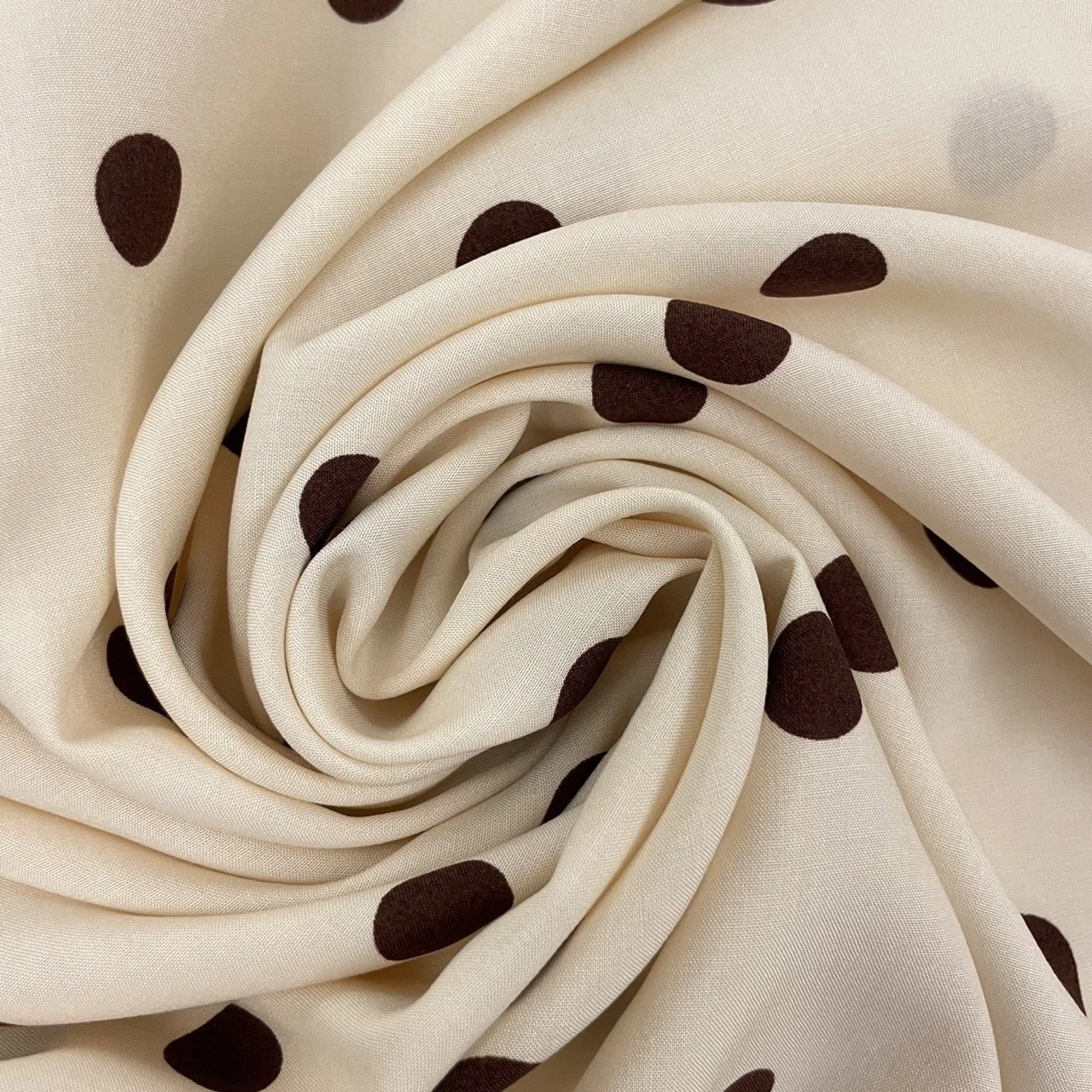 Hey Sew Sister - Pippi - Polka Dot Viscose Rayon Popline Print fabric - brown and ivory 6.jpeg