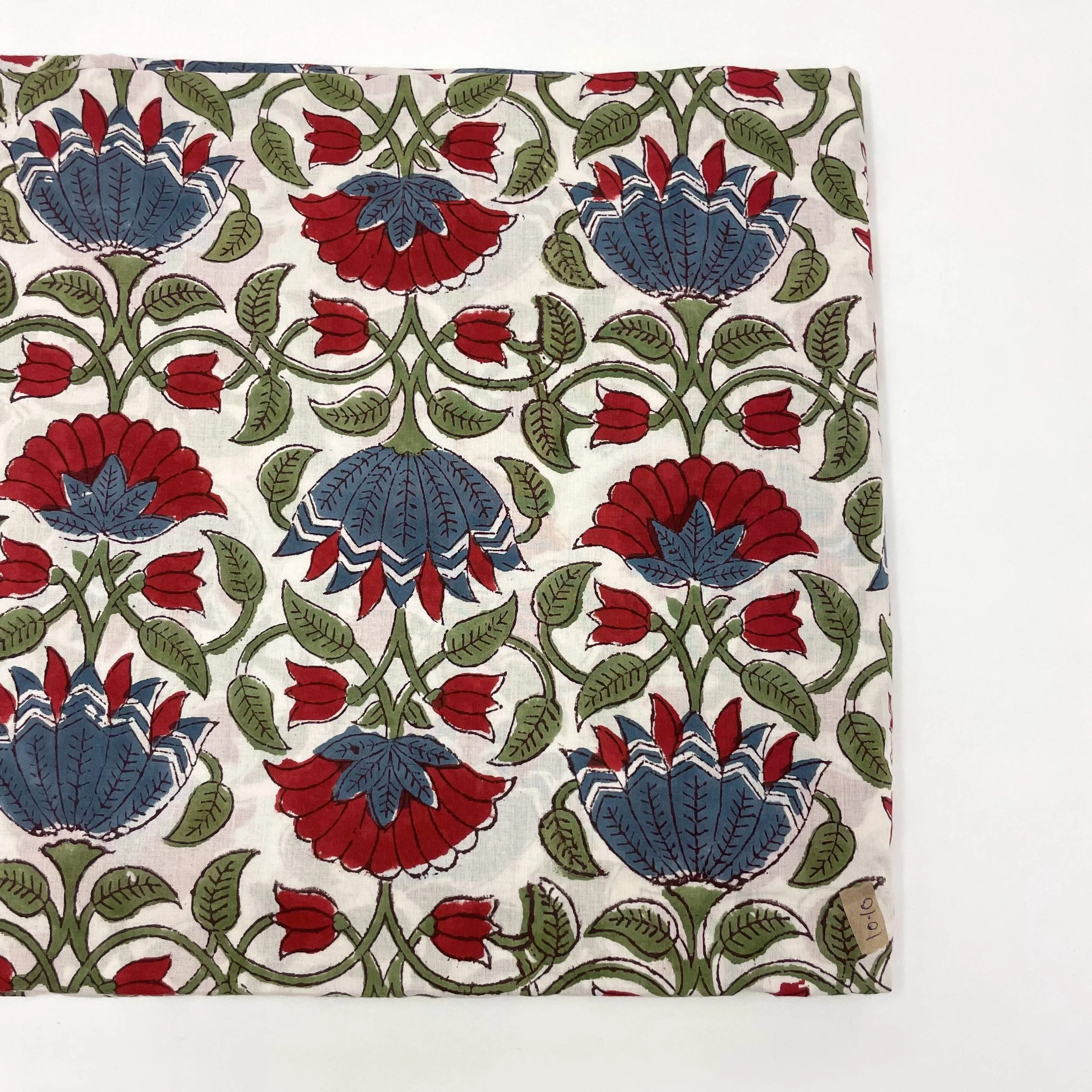 Hey Sew Sister 0 Folksy - Folk Style Floral Indian Block Printed Cotton Fabric Blue Red 1.jpeg