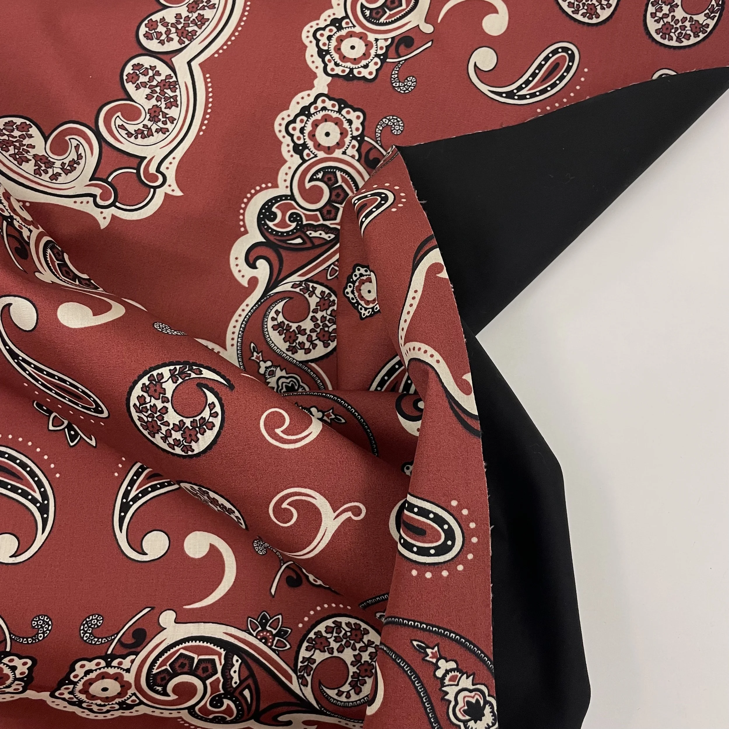 Hey Sew SIster - Coach Red Paisley Double Faced Coating Fabric 5.jpeg