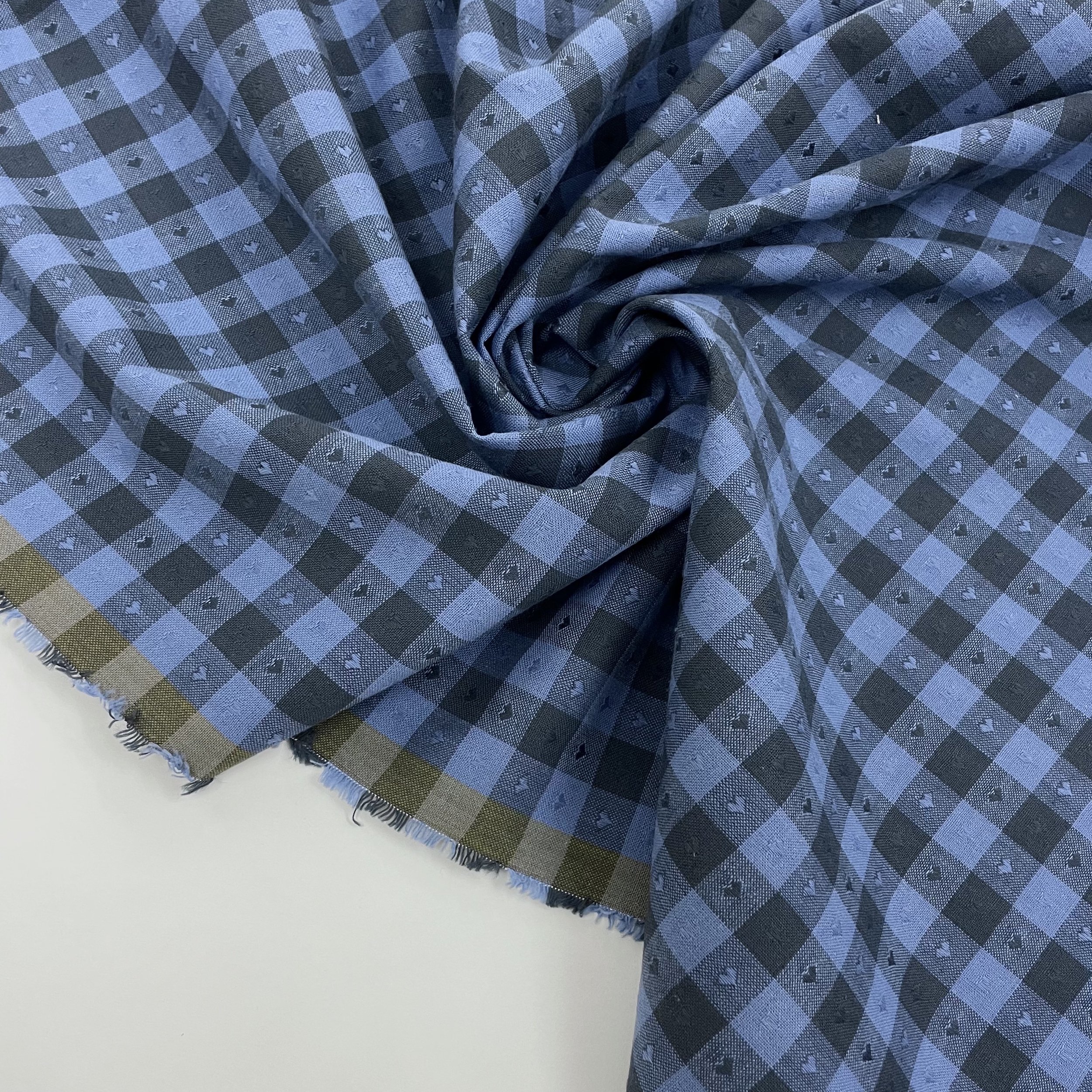 Hey Sew Sister - Fableism Supply Co - Blueberry Gingham Hearts from Queen of Hearts by Fableism - Woven Heart Dobby Cotton Fabric - Blue 3.jpeg