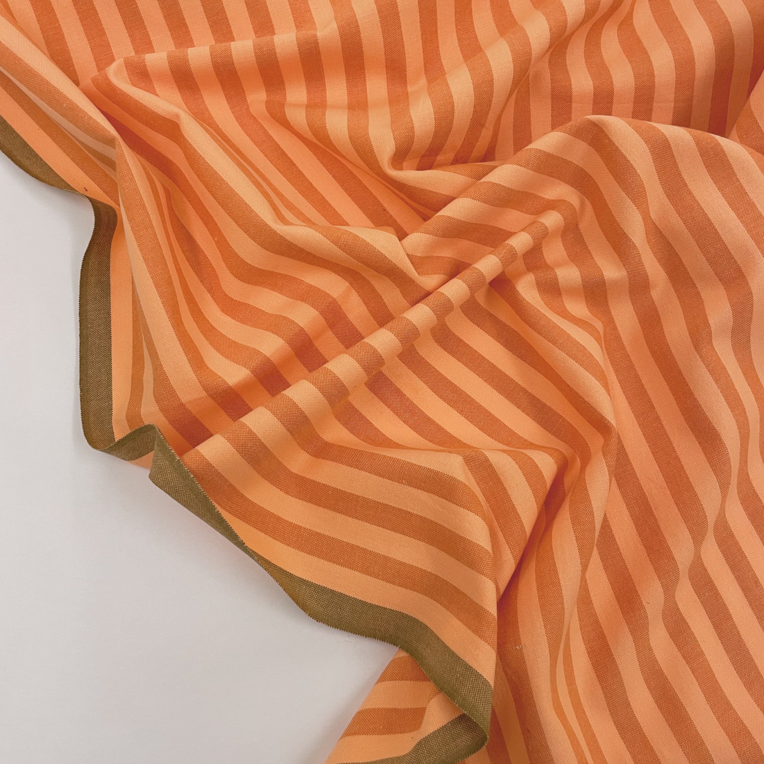 Hey Sew Sister - Fableism - Tangerine Yarn Dyed Stripes from Sun Stripes - Cotton Fabric 2.jpeg