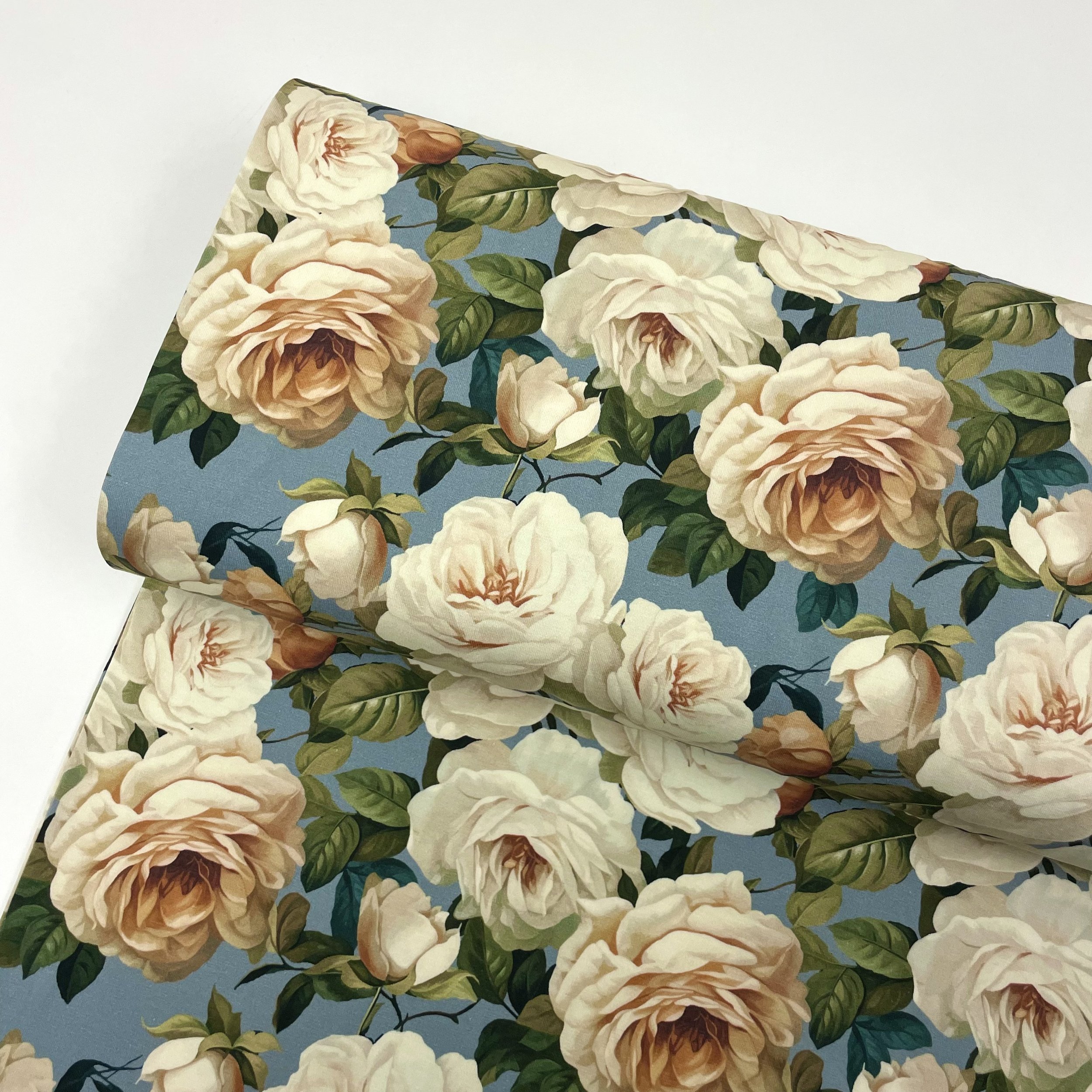 Hey Sew Sister - Daphne - Printed Cotton Jersey - Blue Floral Digital Print Jersey Dress Fabric 1.jpeg