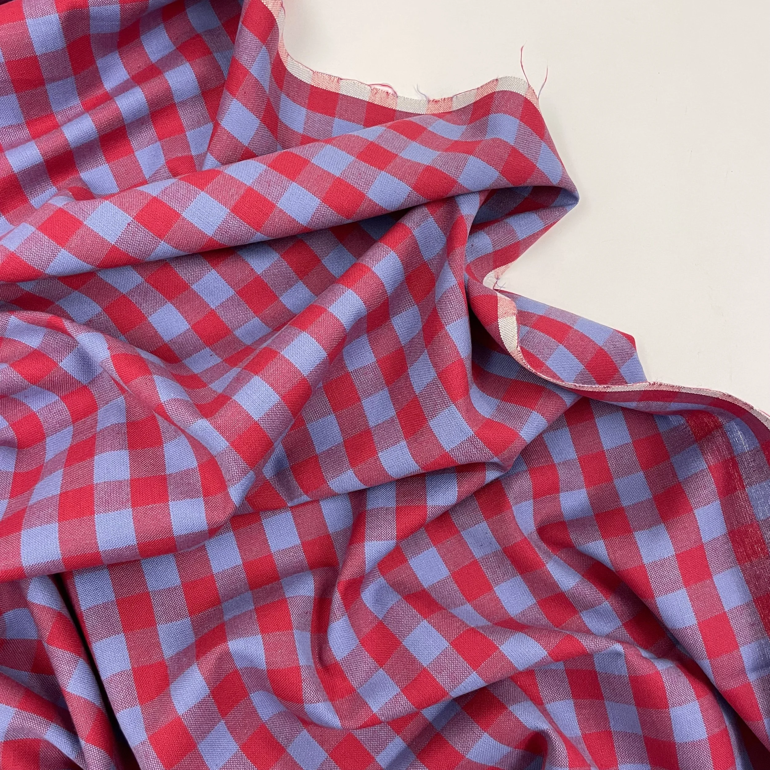 Hey Sew Sister - Yarn Dyed Cotton Gingham Plaid Fabric - Blue and Red - Jester 2.jpeg