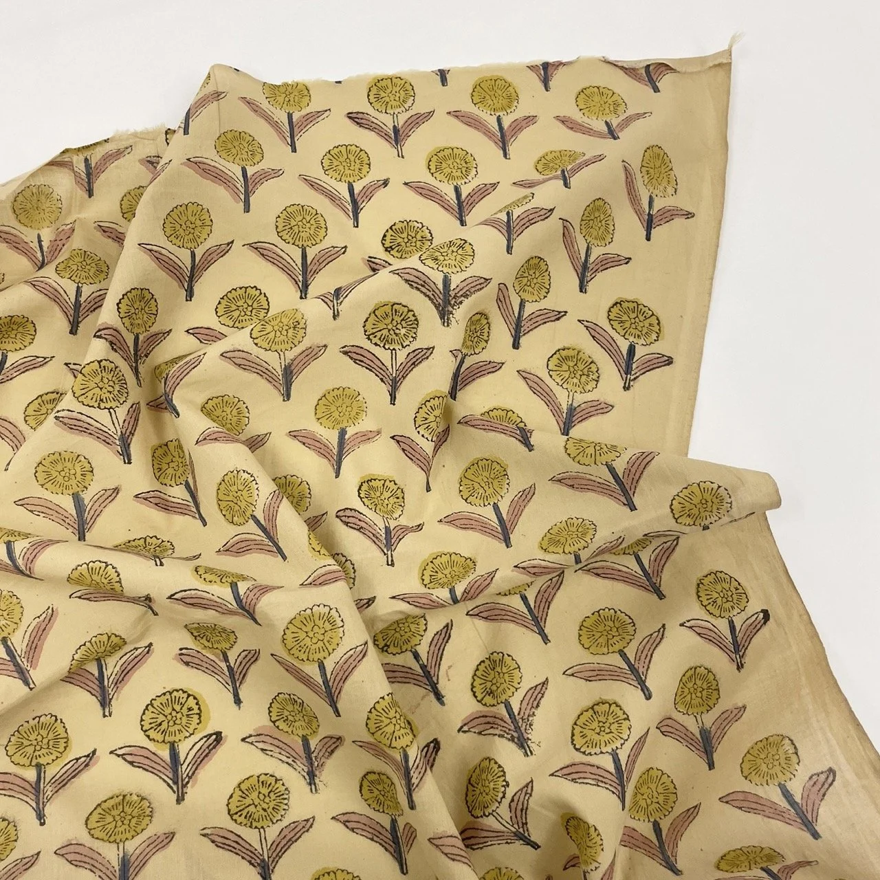 Hey Sew Sister - Marigold - Indian Block Printed Floral Cotton Fabric 2.jpeg