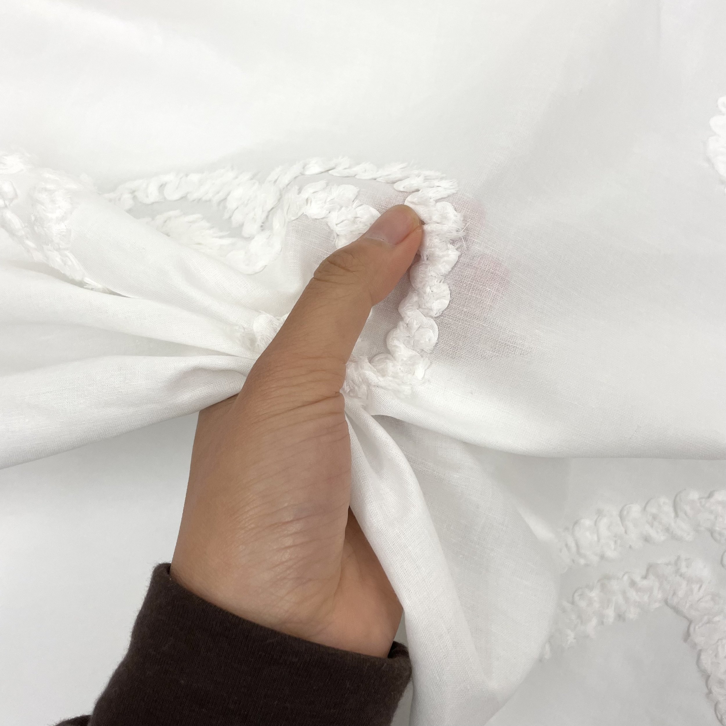 Hey Sew Sister - Mon Coeur - White Heart Embroidered Cotton Fabric 6.jpeg