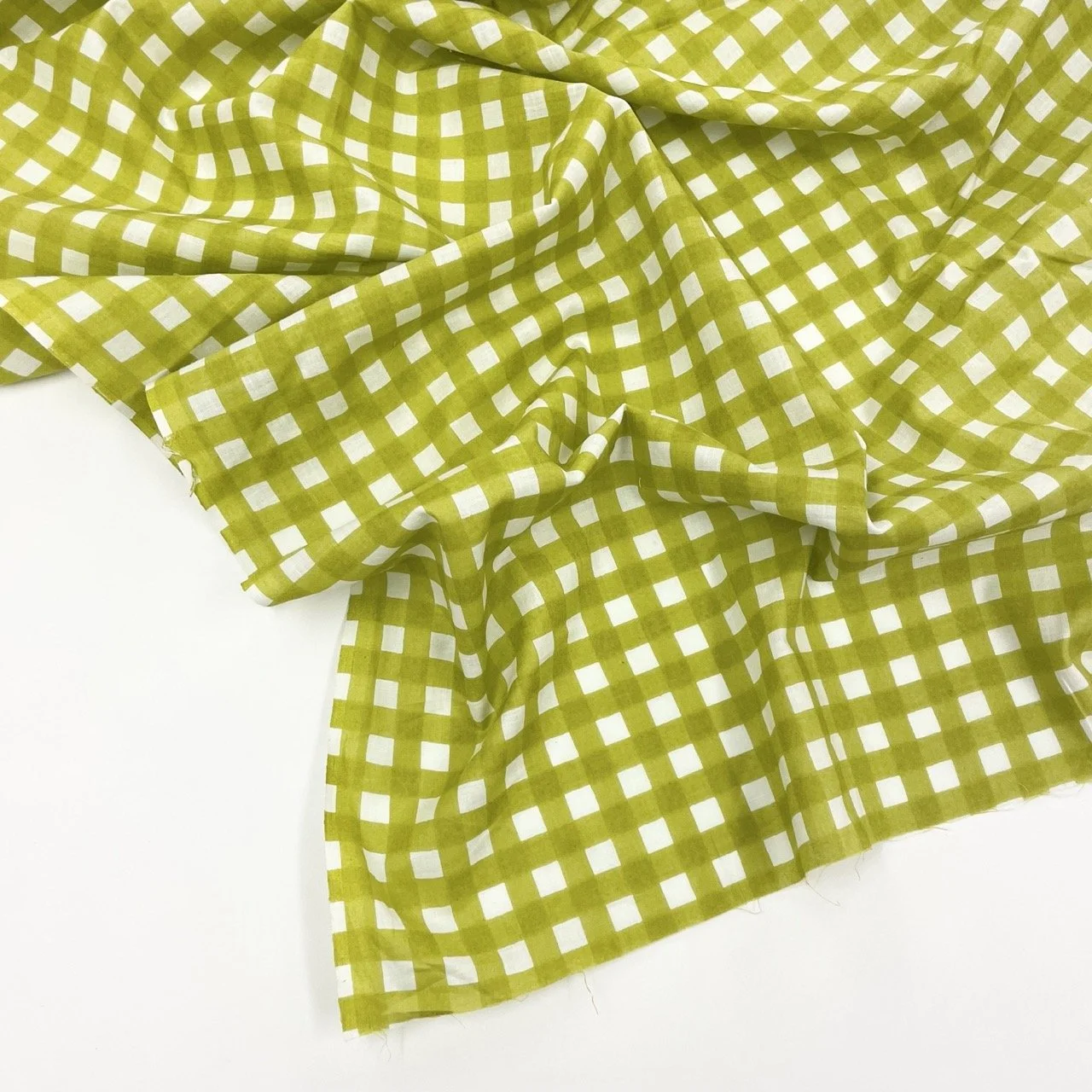 Hey Sew Sister - Soft Grid 2 - Screen Printed Grid Print Indian Cotton Fabric - Lime Zing 2.jpeg