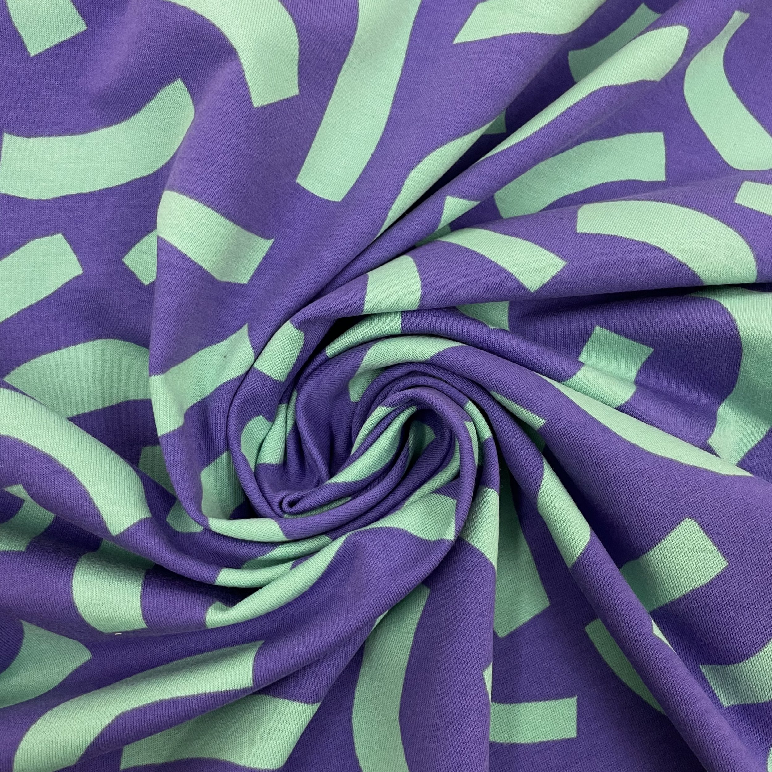 Hey Sew Sister - Nerida Hansen - Playful - Confetti Print Cotton French Terry Fabric - Purple and Green 3.jpeg