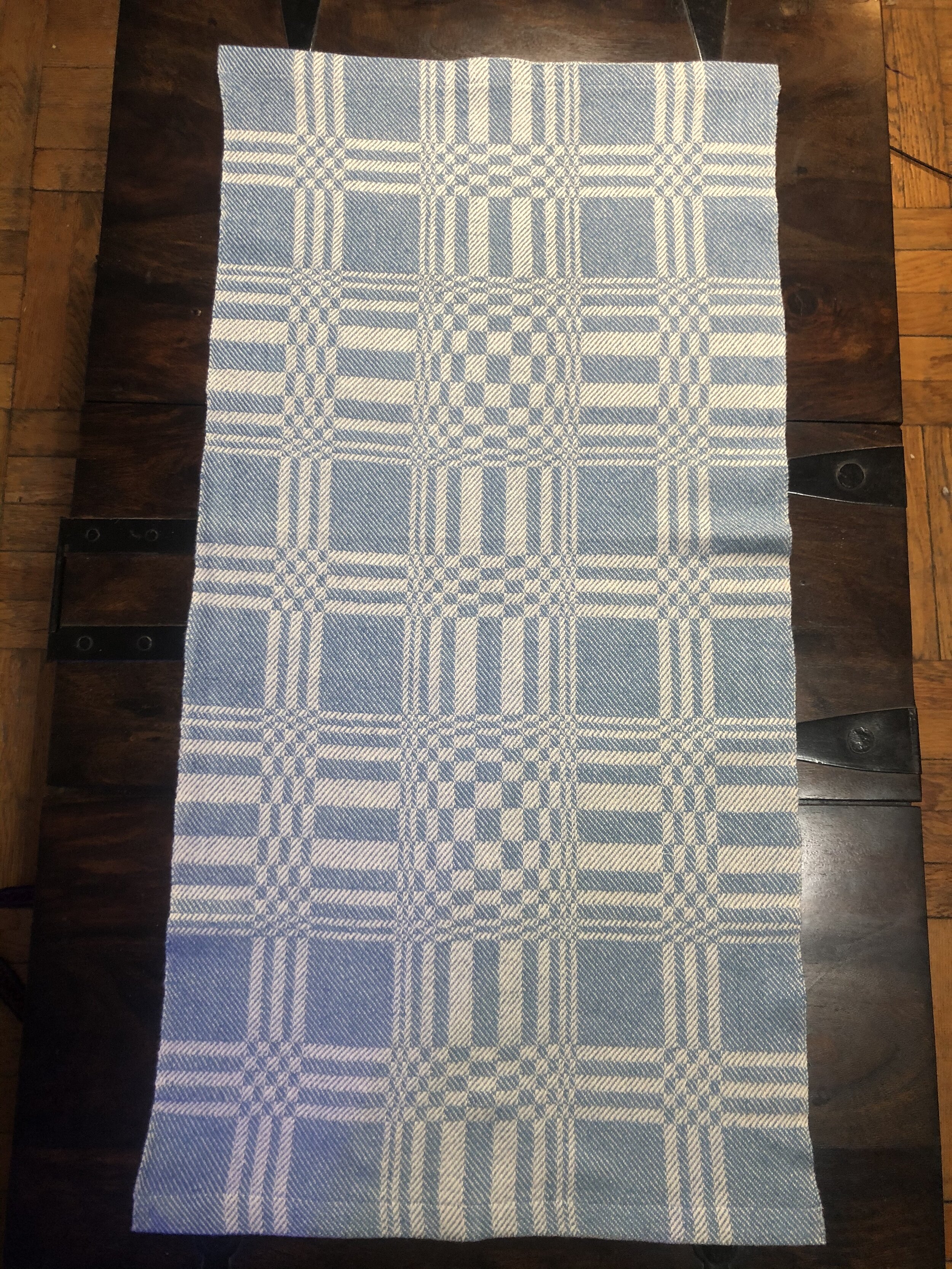 Ice Blue and White Table Runner