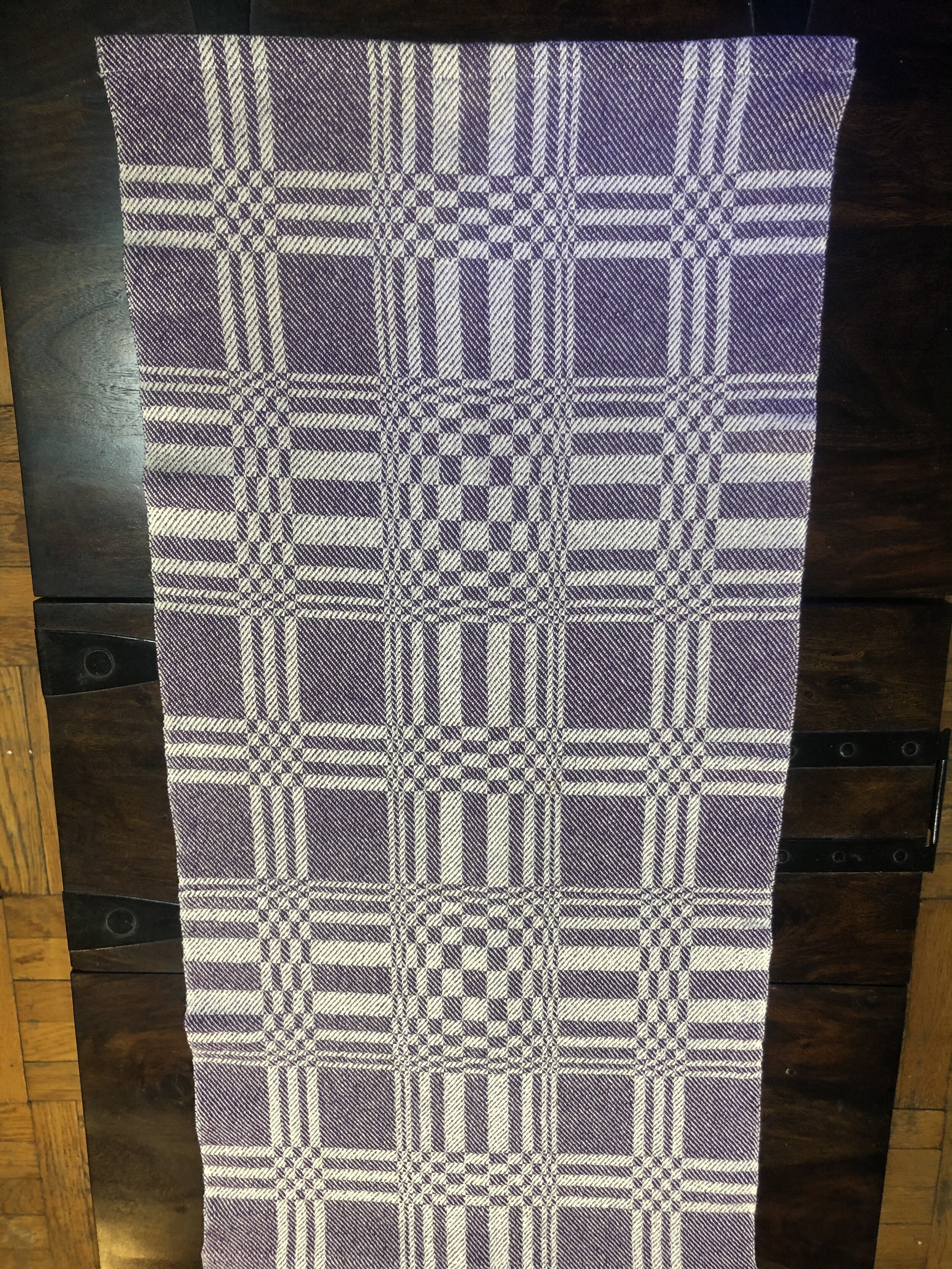 Purple and White Table Runner