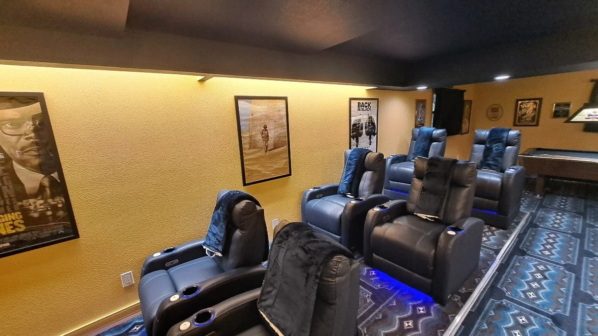 Home Theater with Hidden Storage view 14