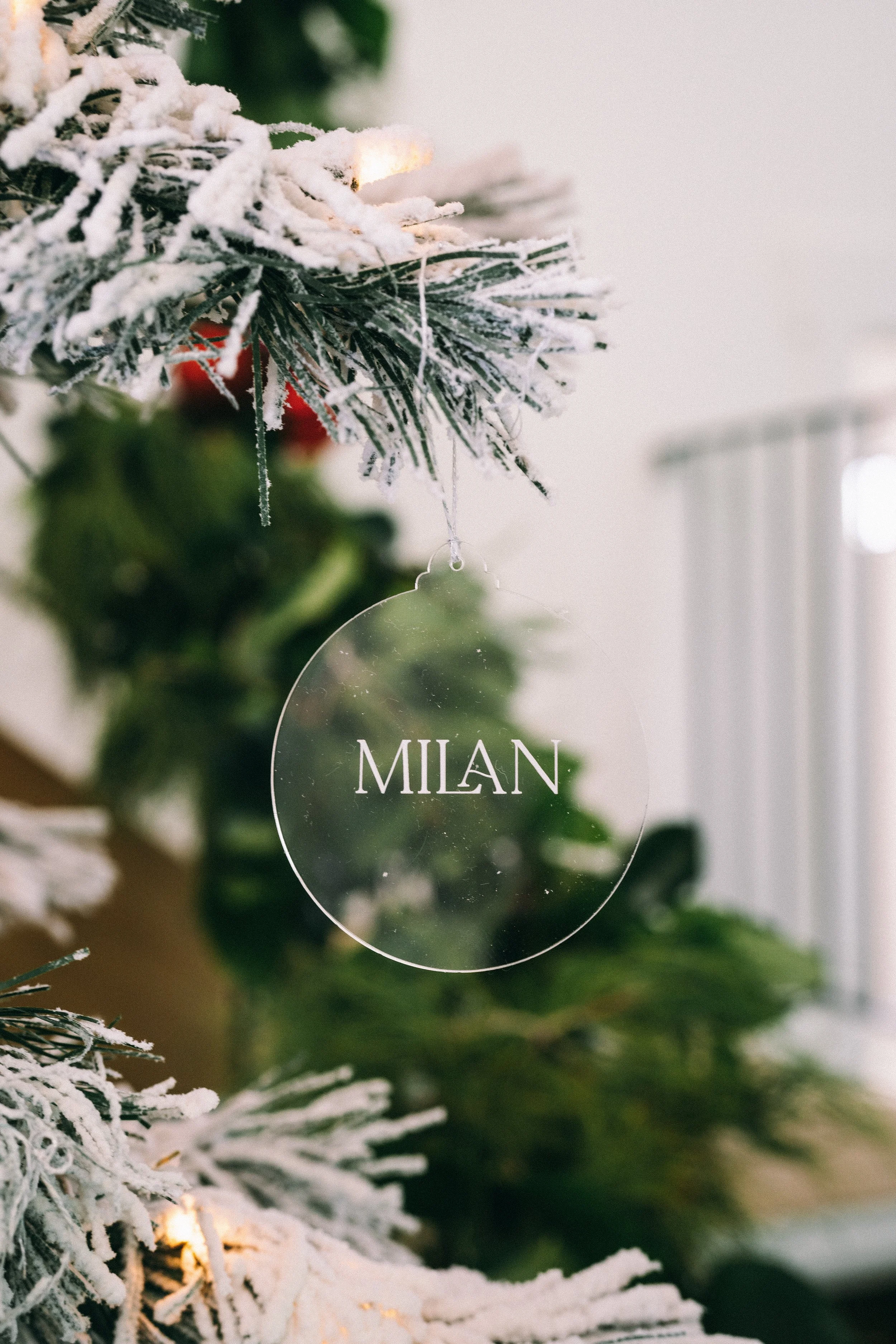 Clear Acrylic Engraved Ornament | Gift Tags | Personalized Ornament or Gift Tag