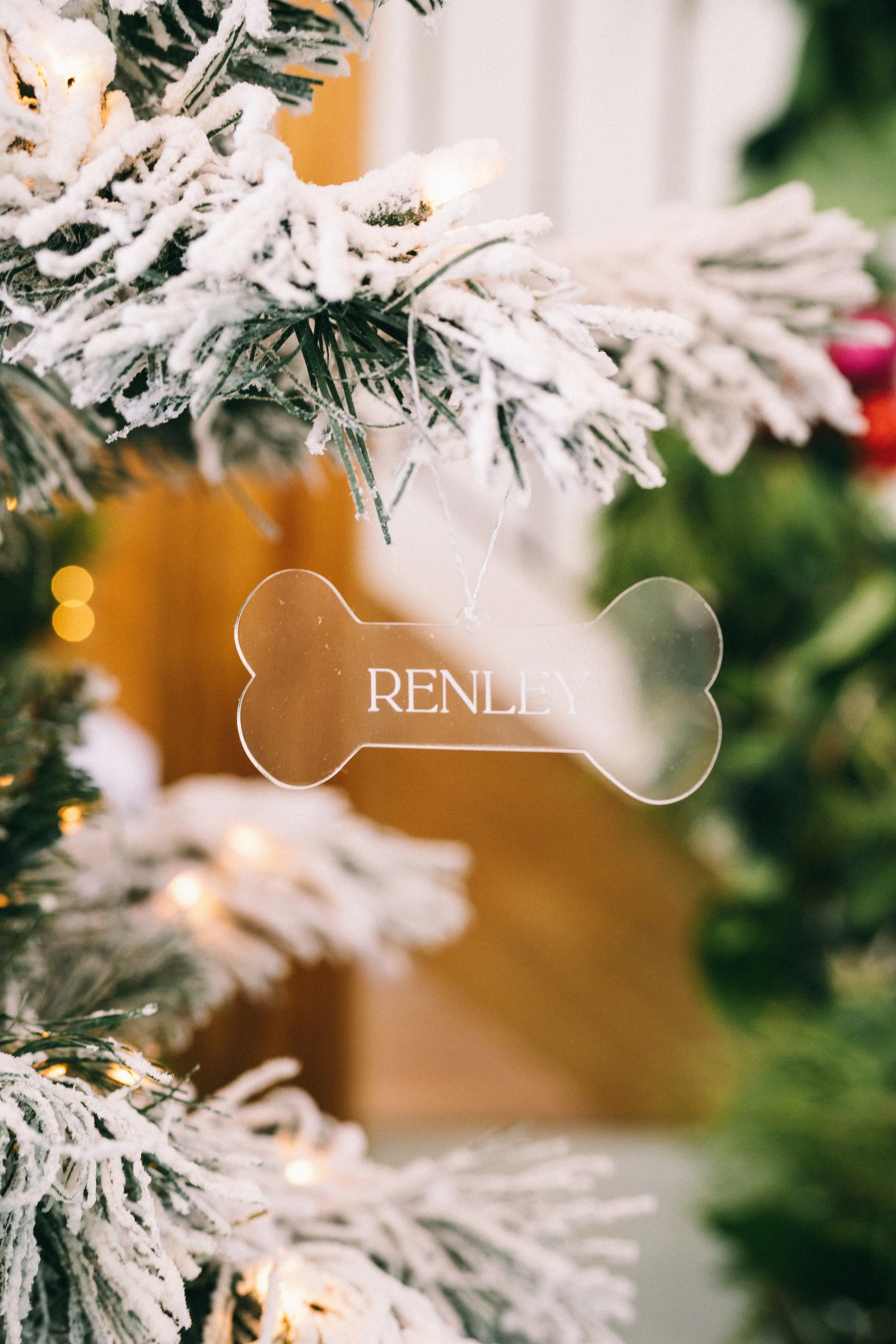 Wish Bone | Clear Acrylic Engraved Ornament | Gift Tags | Personalized Ornament or Gift Tag (Copy)
