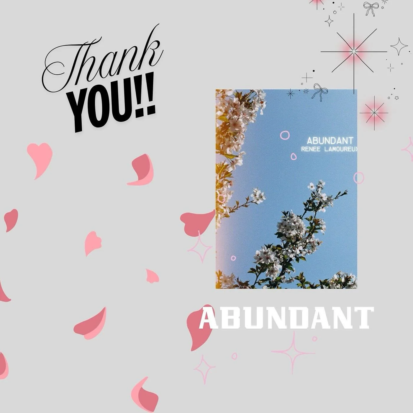 It&rsquo;s been just over a month since Abundant was released, and I just want to say a huge thank you to everyone who&rsquo;s taken the time to listen and support the new music &mdash; it truly means the world. 🌍 

Special thanks to these amazing s