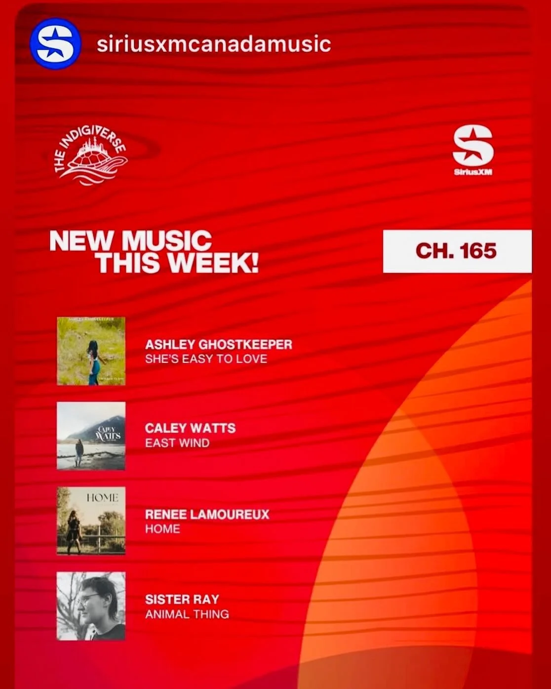 What an honour to have my latest song Home added this week to the @siriusxmtheindigiverse @siriusxmcanada channel (ch 165) 
I never take this opportunity for granted and I am always humbled to be in good company with so many wonderful artists. 🙌🏽😻