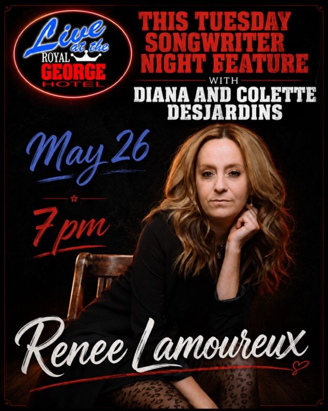 Hey friends! 😻Come on out Tuesday, May 26 at 7 PM and join me for the Songwriter&rsquo;s Night at @theroyalgeorge
I&rsquo;ll be playing a mix of old favourites along with some new material I&rsquo;ve been working on lately. I&rsquo;d love to see you
