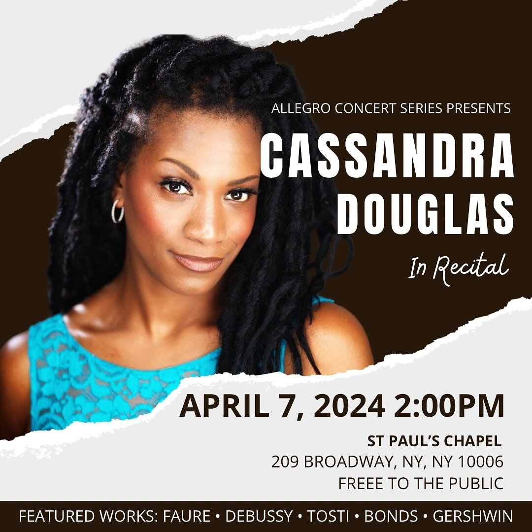 🌷 Embrace Spring with me! 🎶 Join me tomorrow at 2pm at St. Paul&rsquo;s Chapel on 209 Broadway for a musical journey celebrating all things green, with a sprinkle of opera, a dash of musical theater, and the soul-stirring melodies of Negro Spiritua