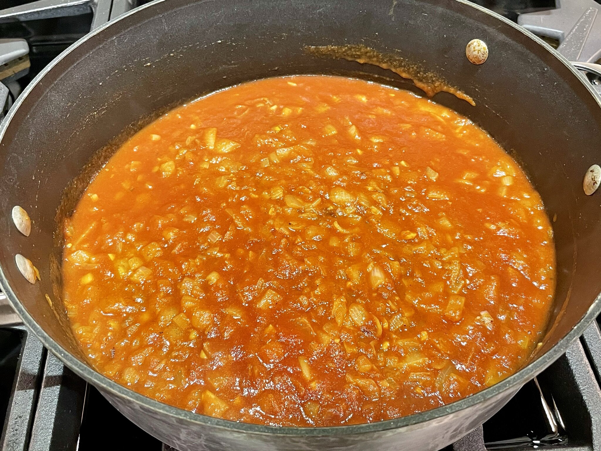 Tomato sauce combined.