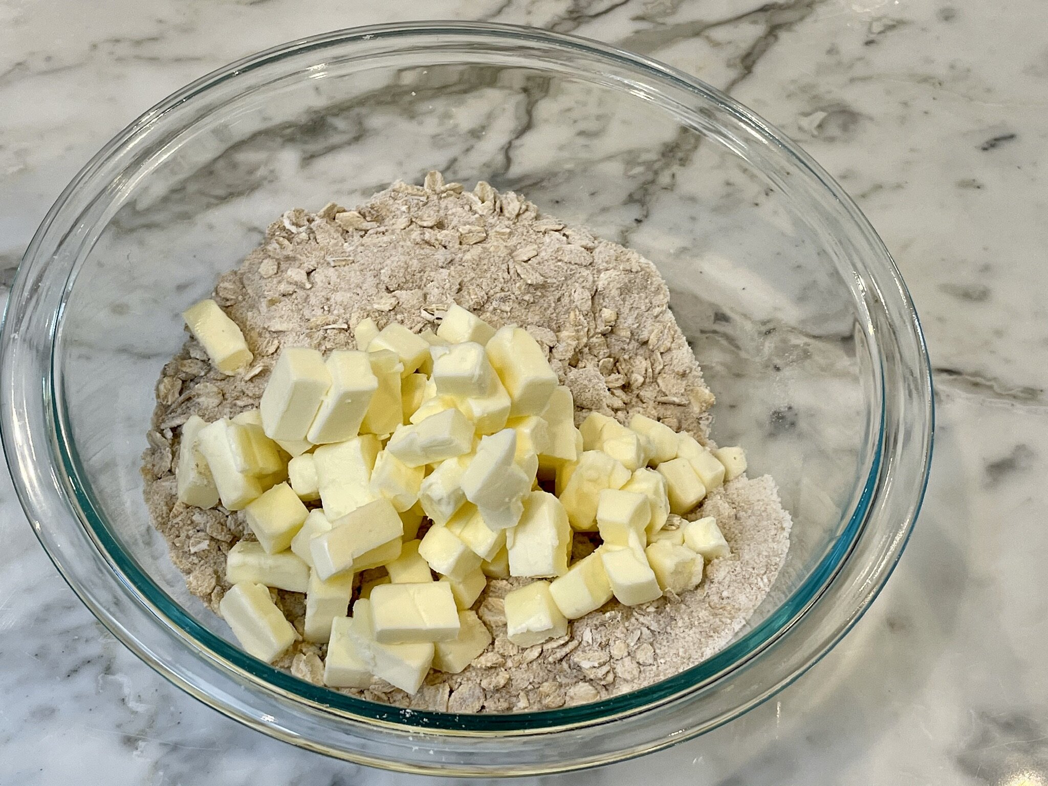 Add cubes to oats.