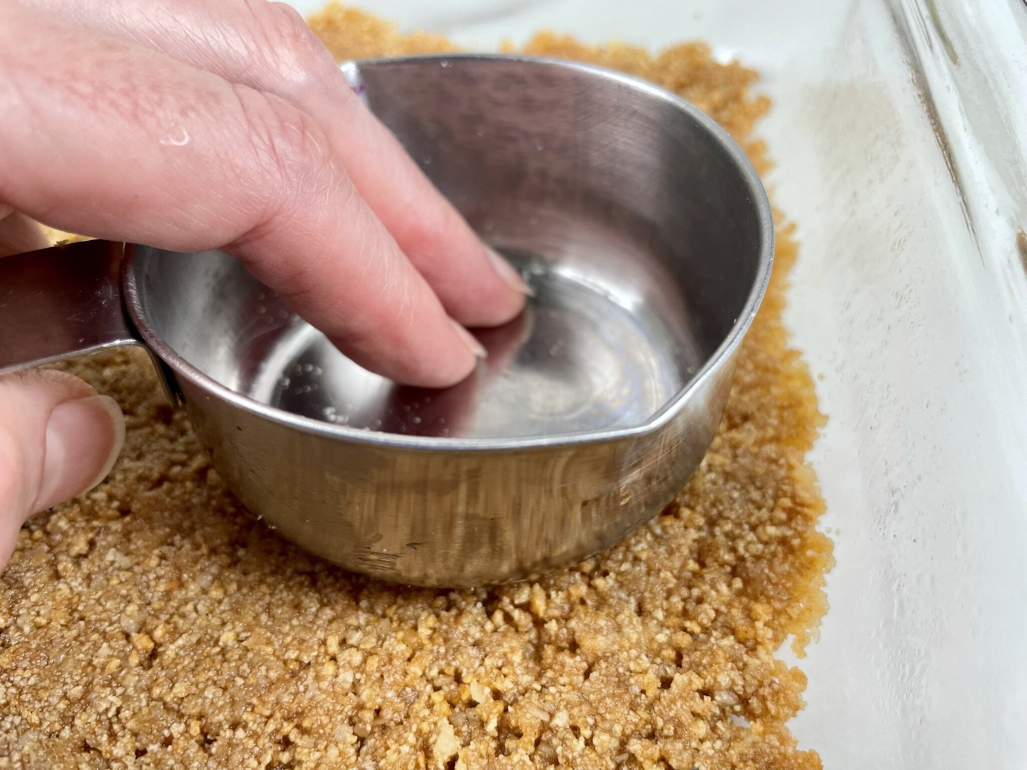Press into baking pan. 