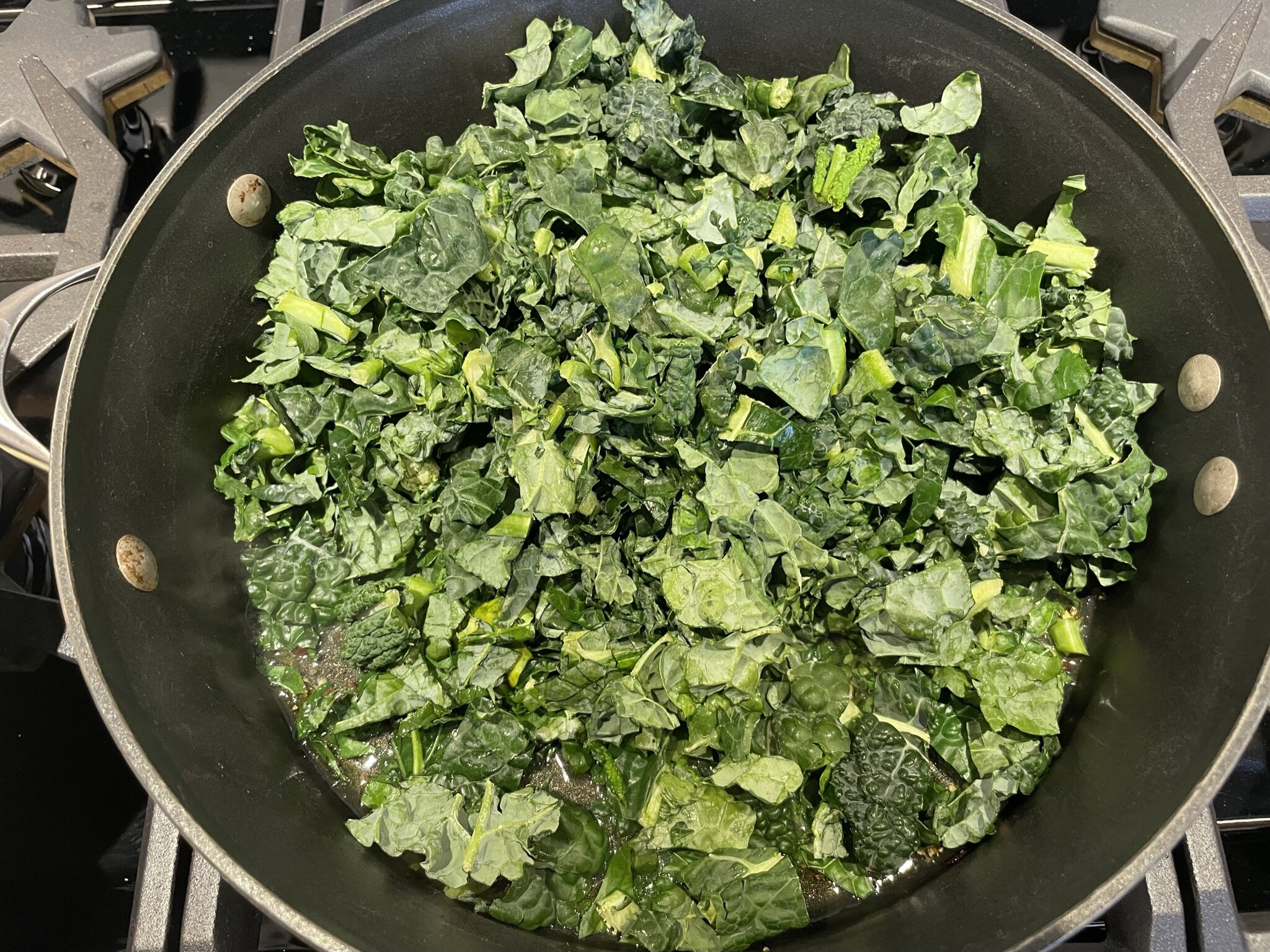 Add chopped kale.