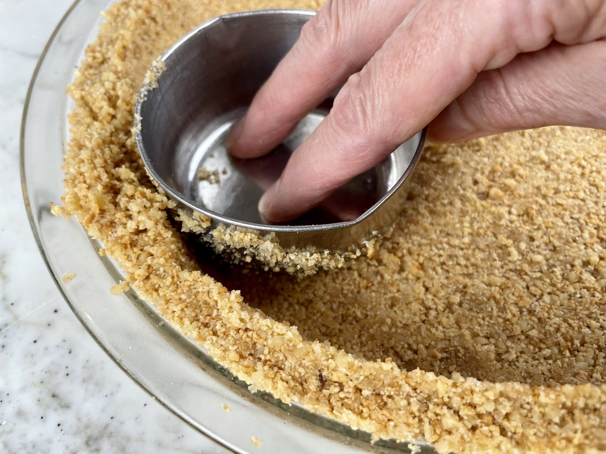 Press into pie pan.