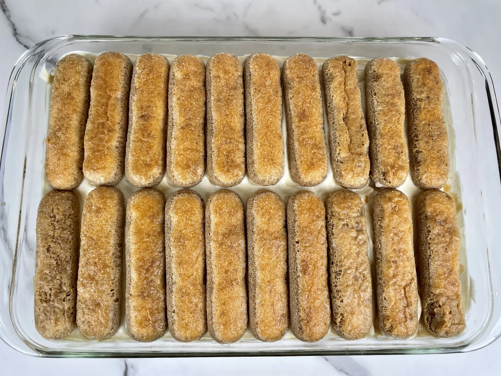 Final layer of ladyfingers.