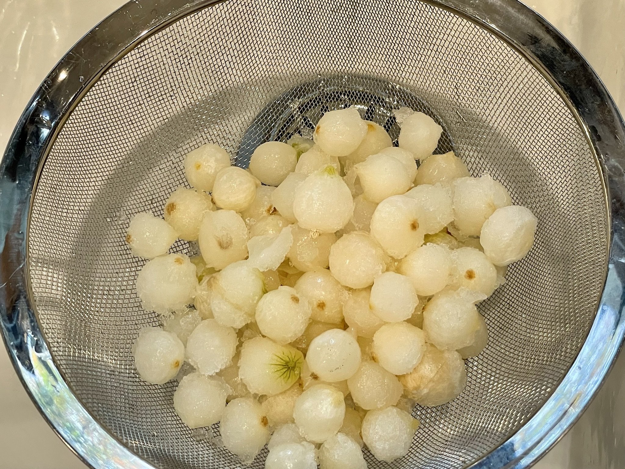 Frozen pearl onions.