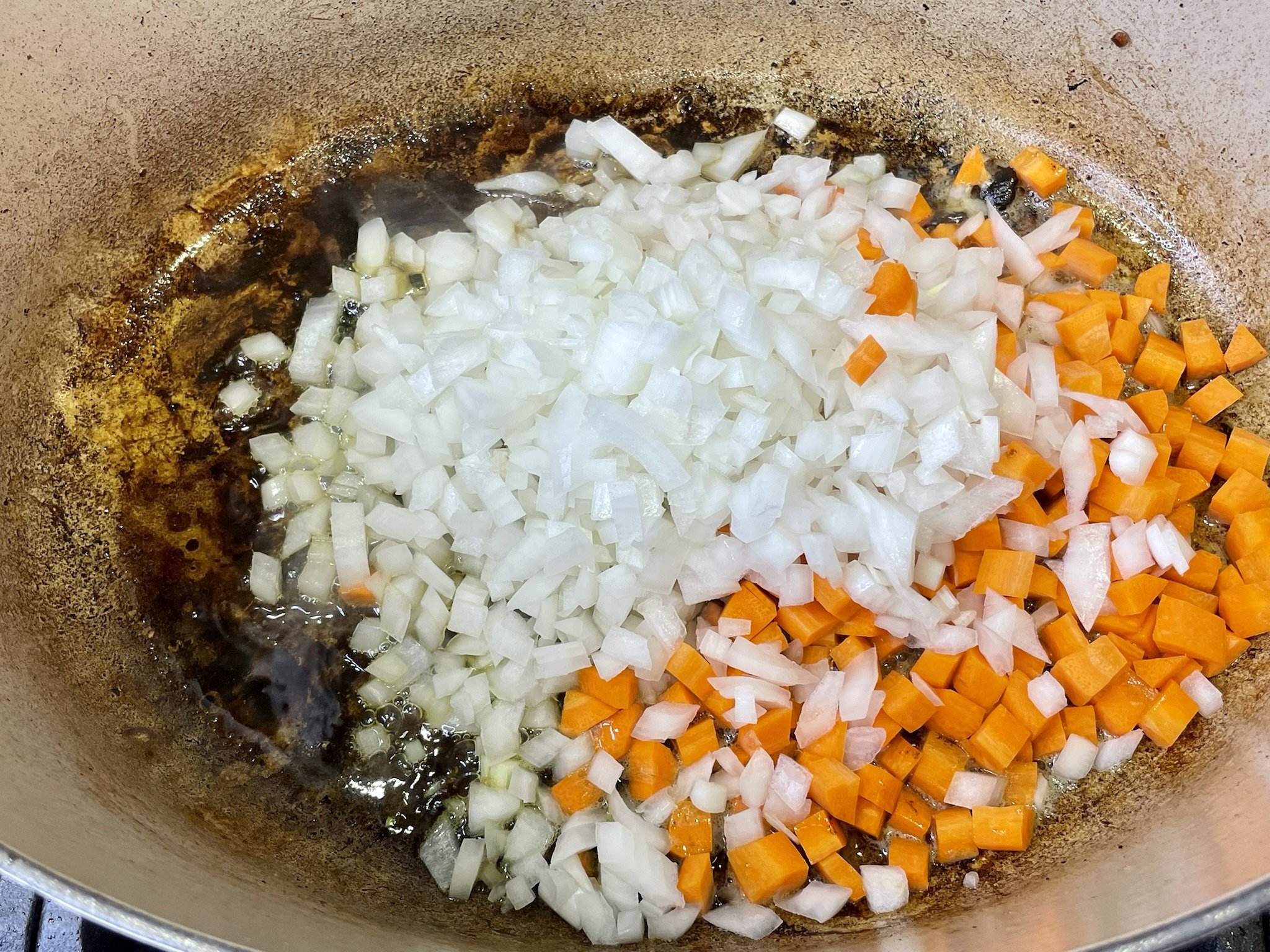 Add carrots &amp; onions.