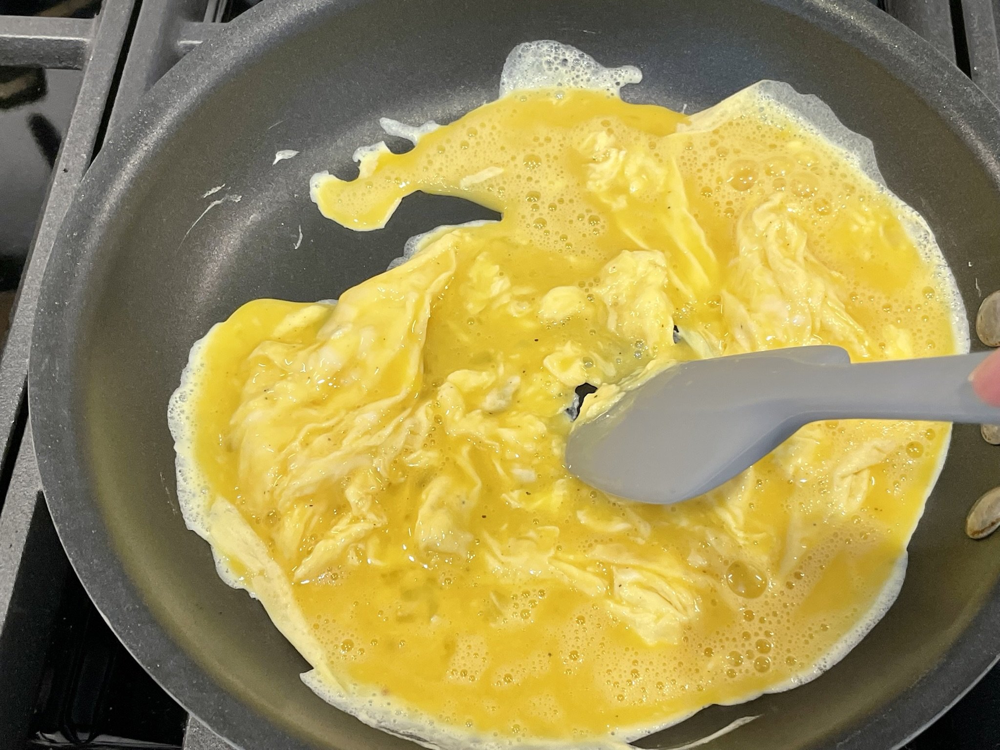 Scramble eggs.