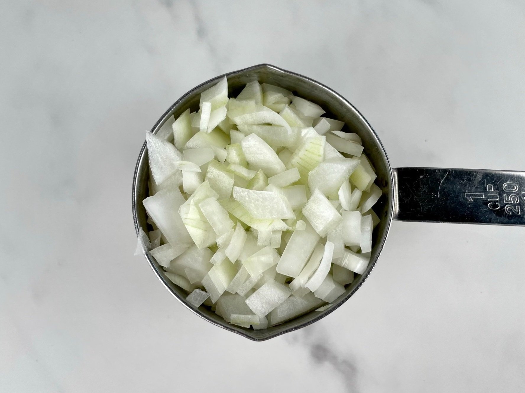 Chopped onions.