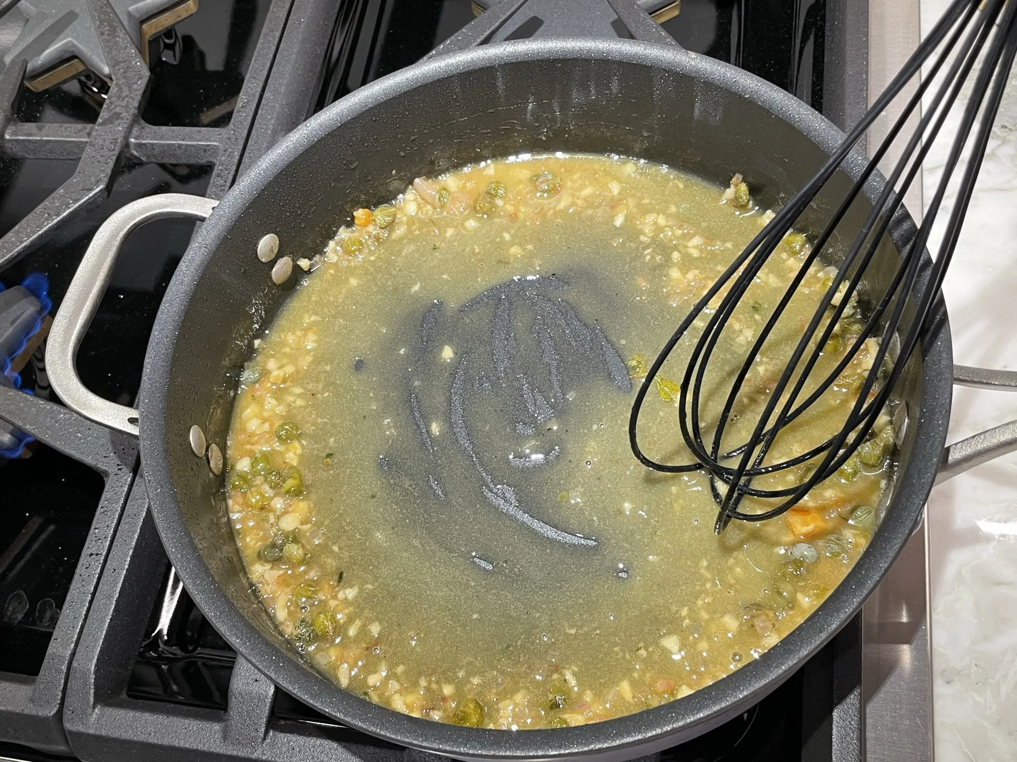 Sauce emulsified.