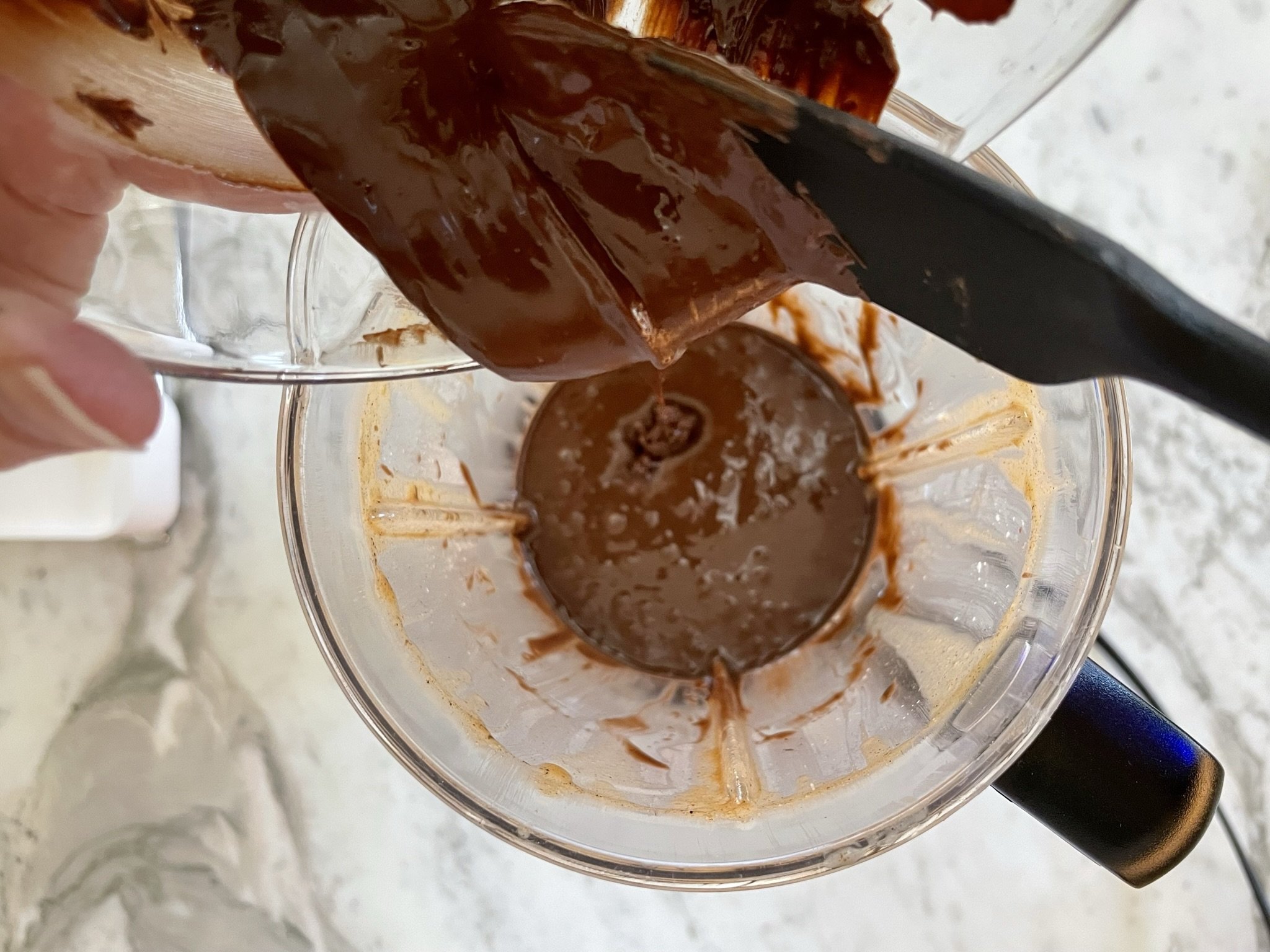 Add melted chocolate.