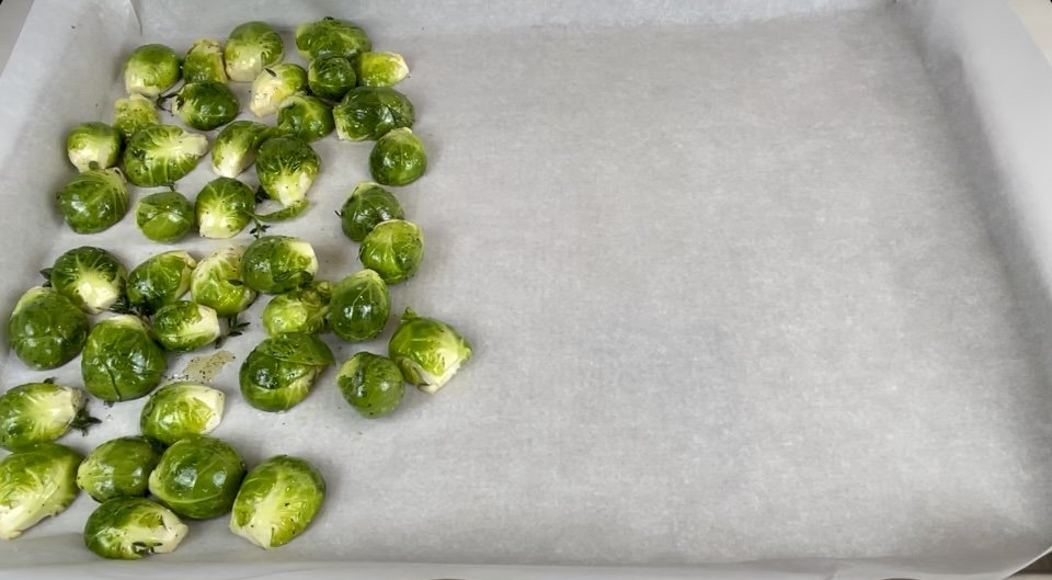 Sprouts cut side down.