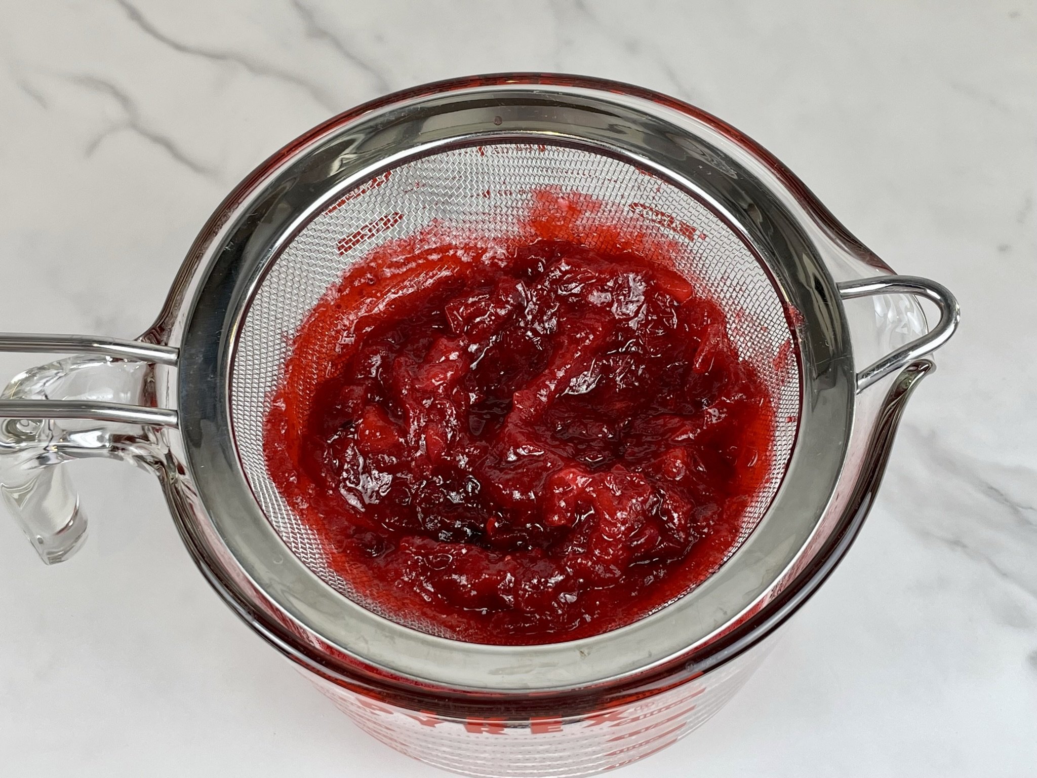Cranberry topping.