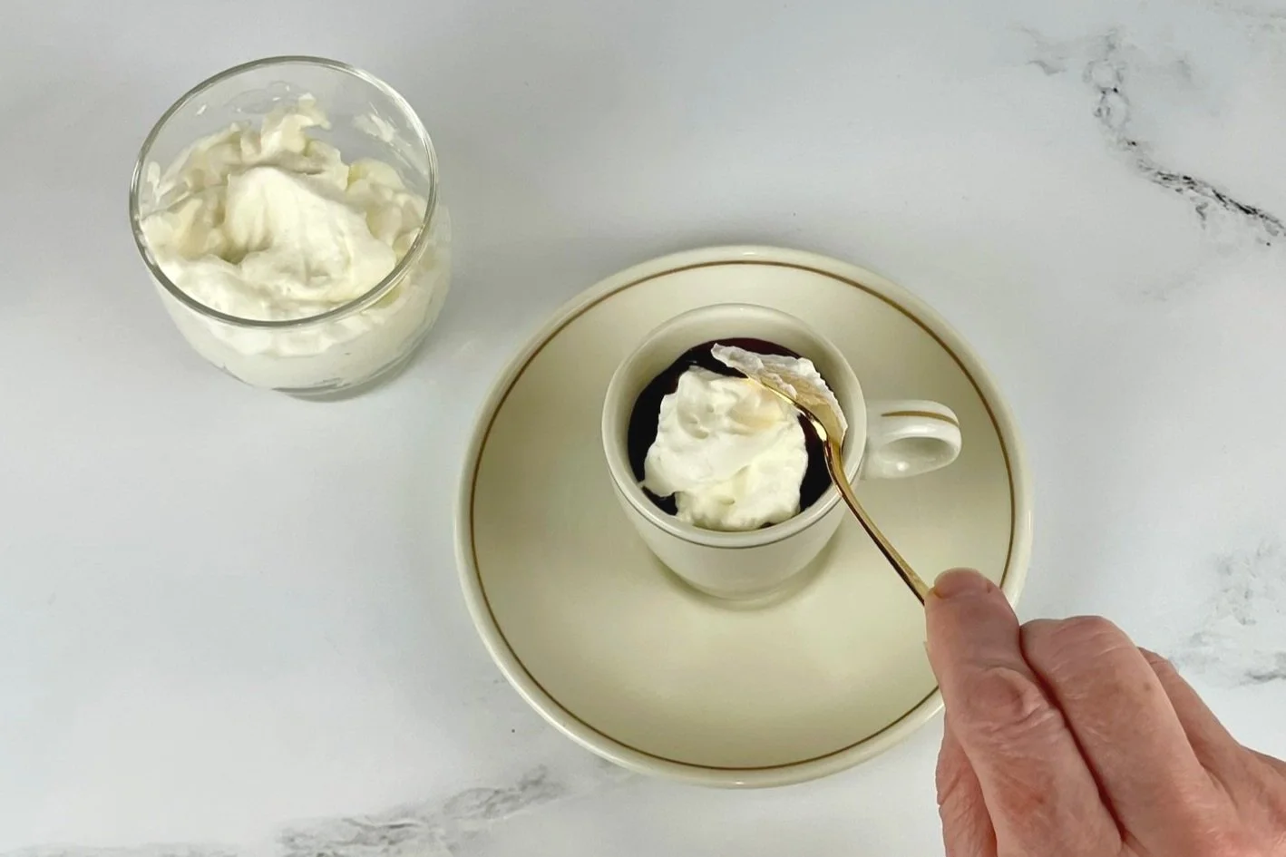 Dollop of whipped cream.