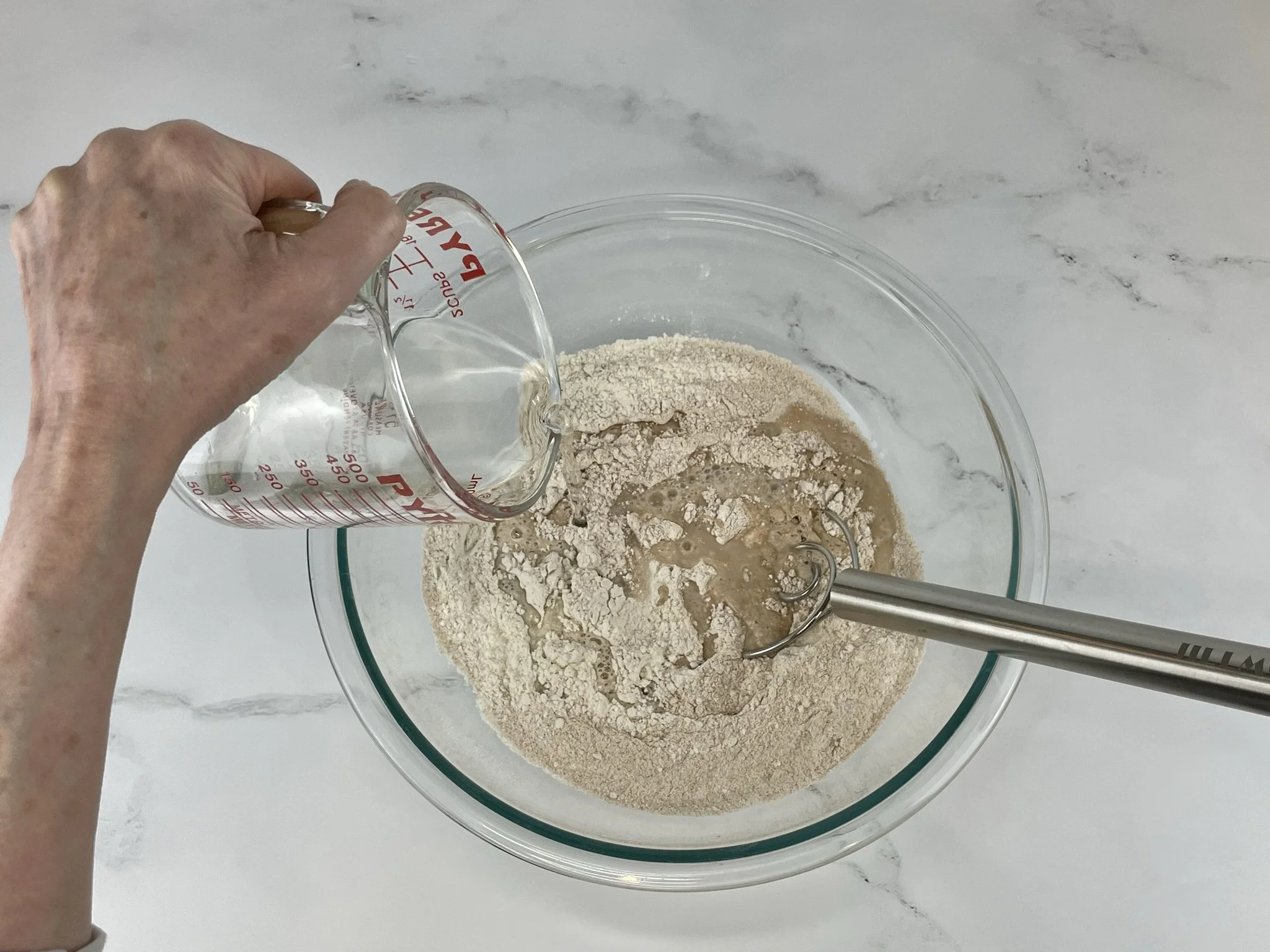 Add honey water.