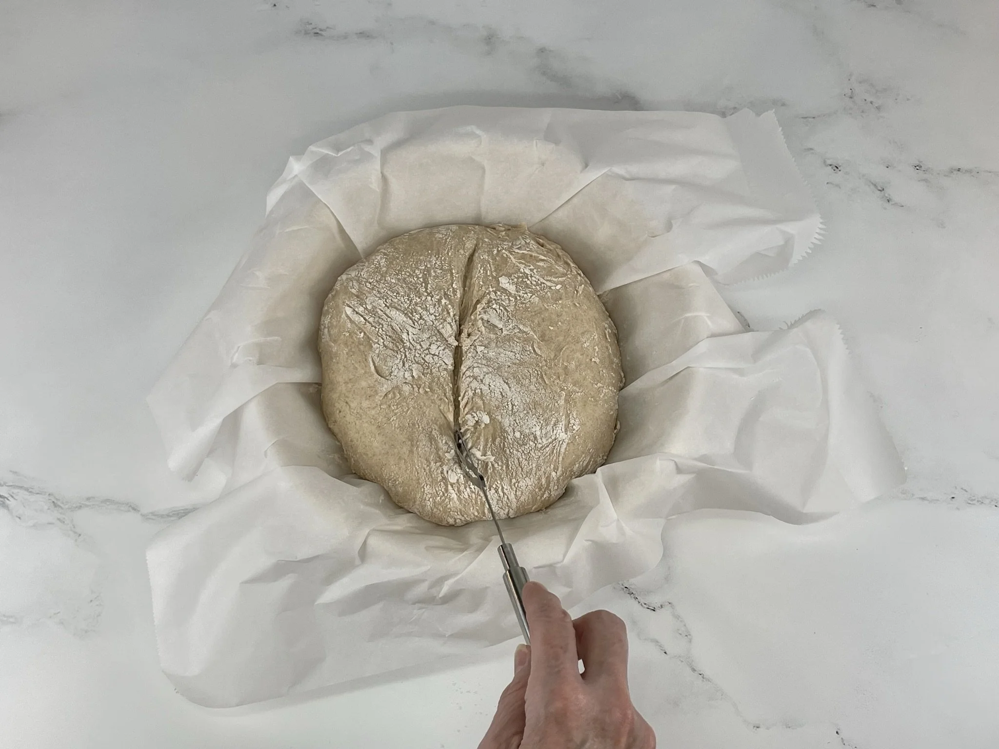 Score dough.