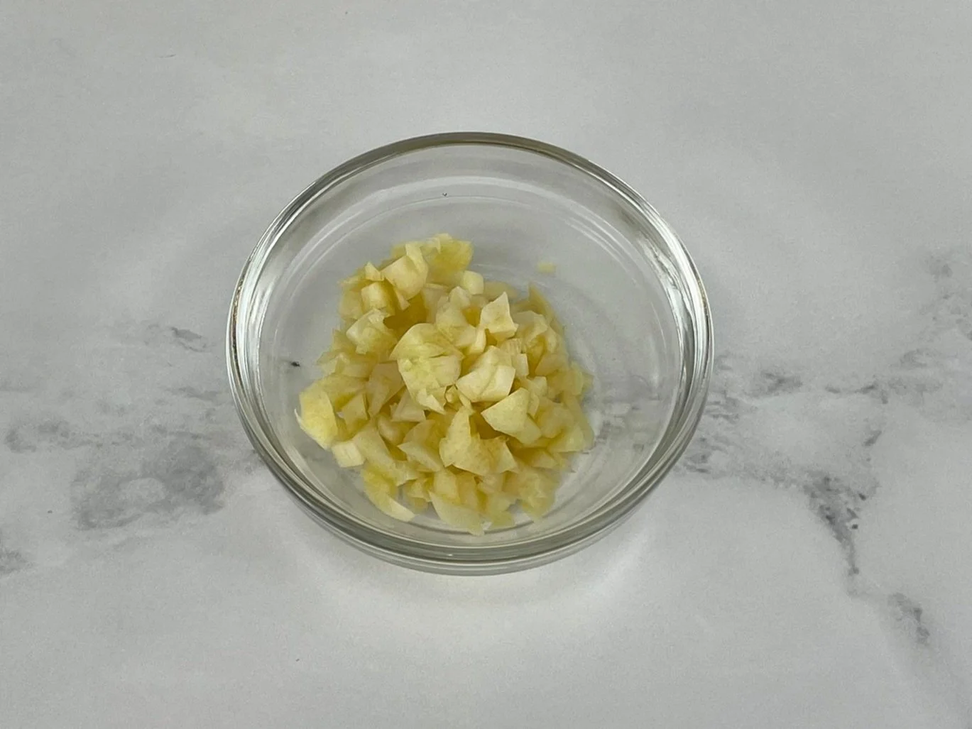 Chopped garlic.
