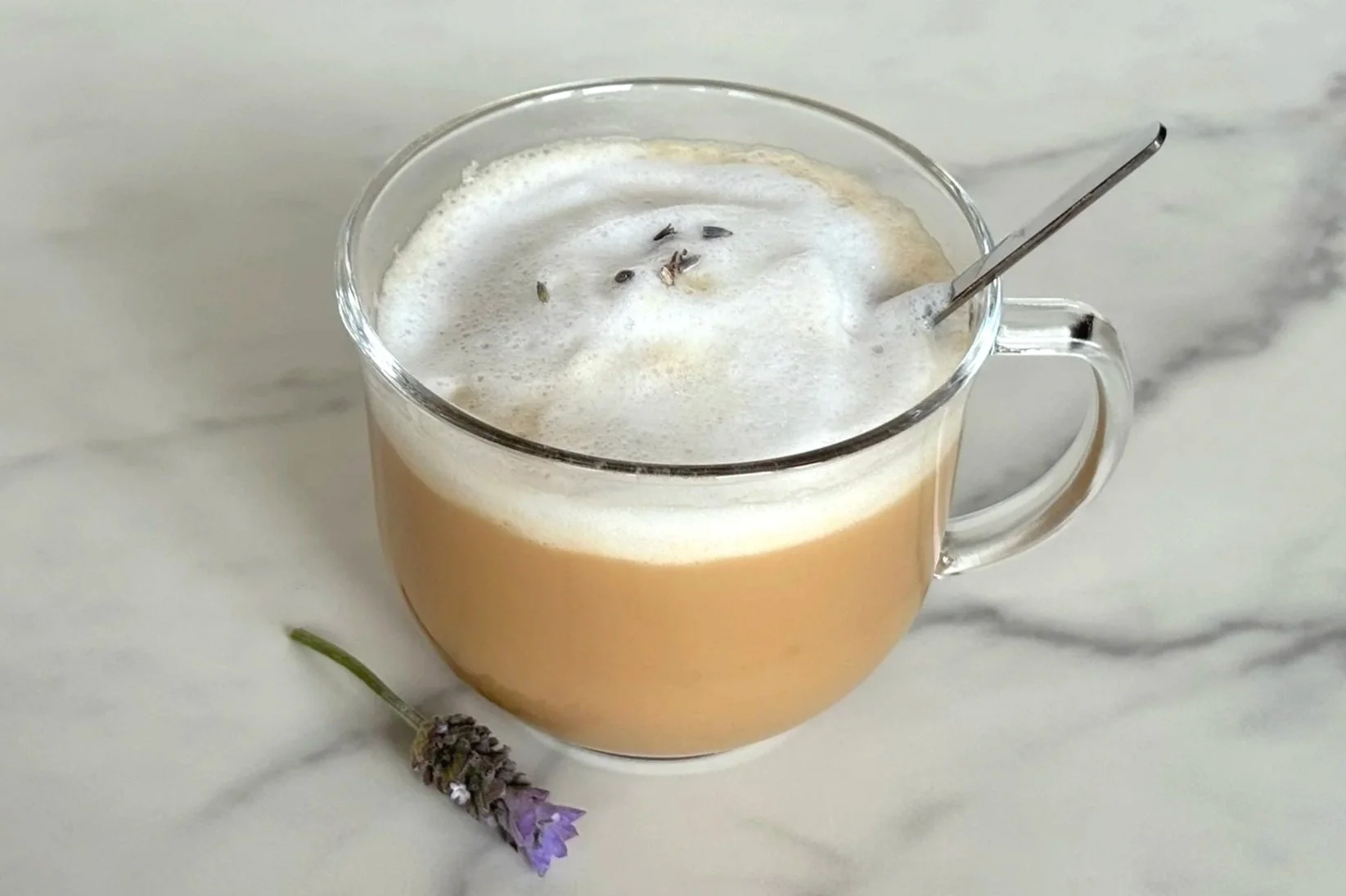 Garnish with lavender buds