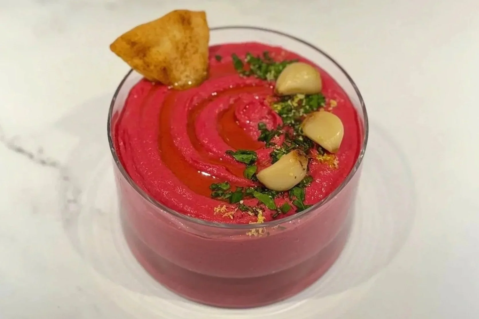 Red Beet Roasted Garlic Hummus