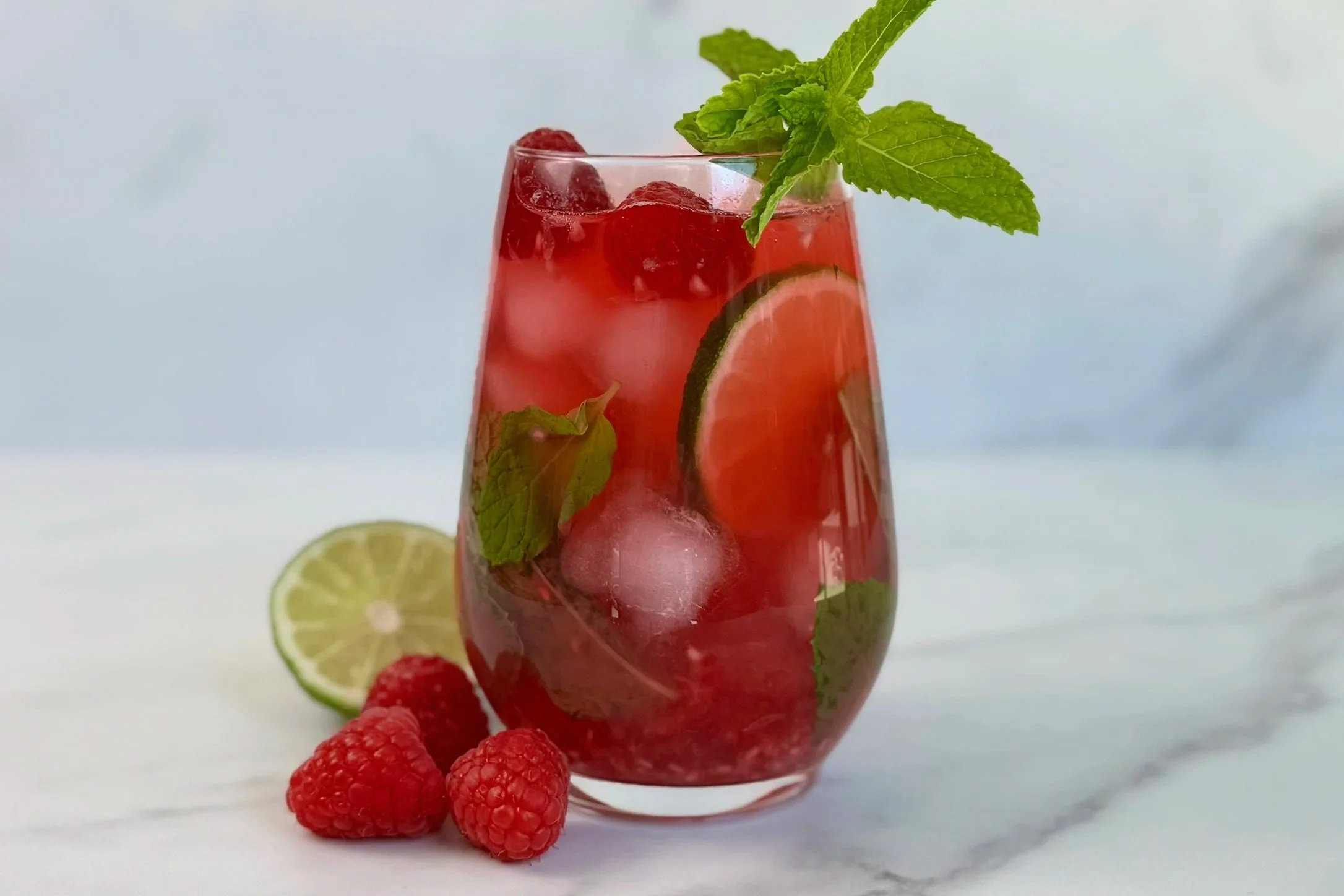 Raspberry Mojito Mocktail