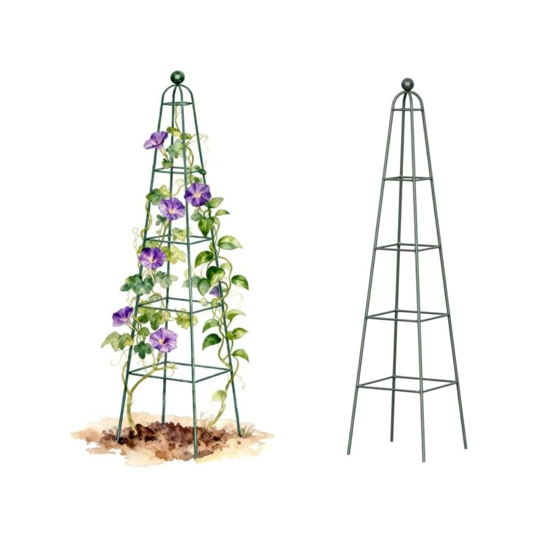 Vego Garden Pyramid Obelisk Garden Trellis, Rustproof Metal (6.5 Feet)