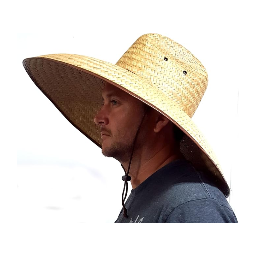Double Weaved Hard Shell Straw Hat Extra Wide Brim