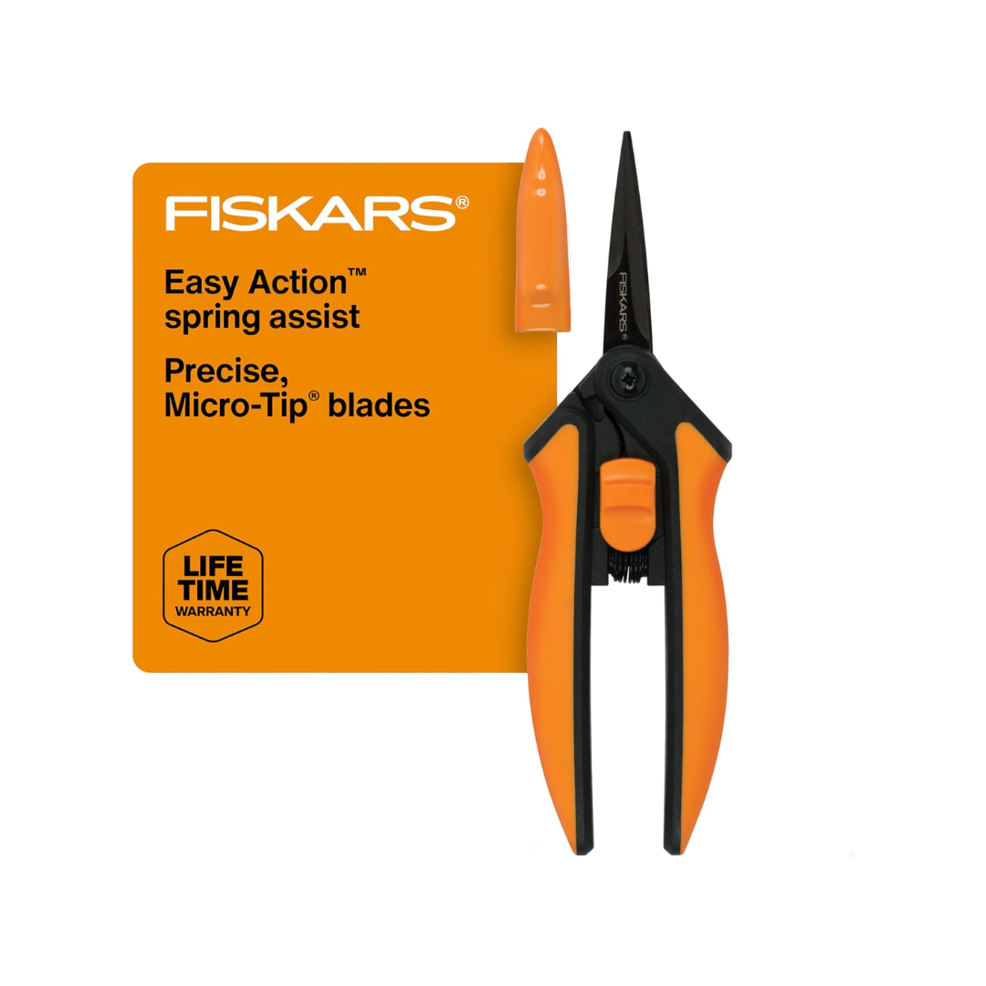 Fiskars Non-Stick Pruning Snips - Resin-Resistant Garden Scissors (6 Inch)