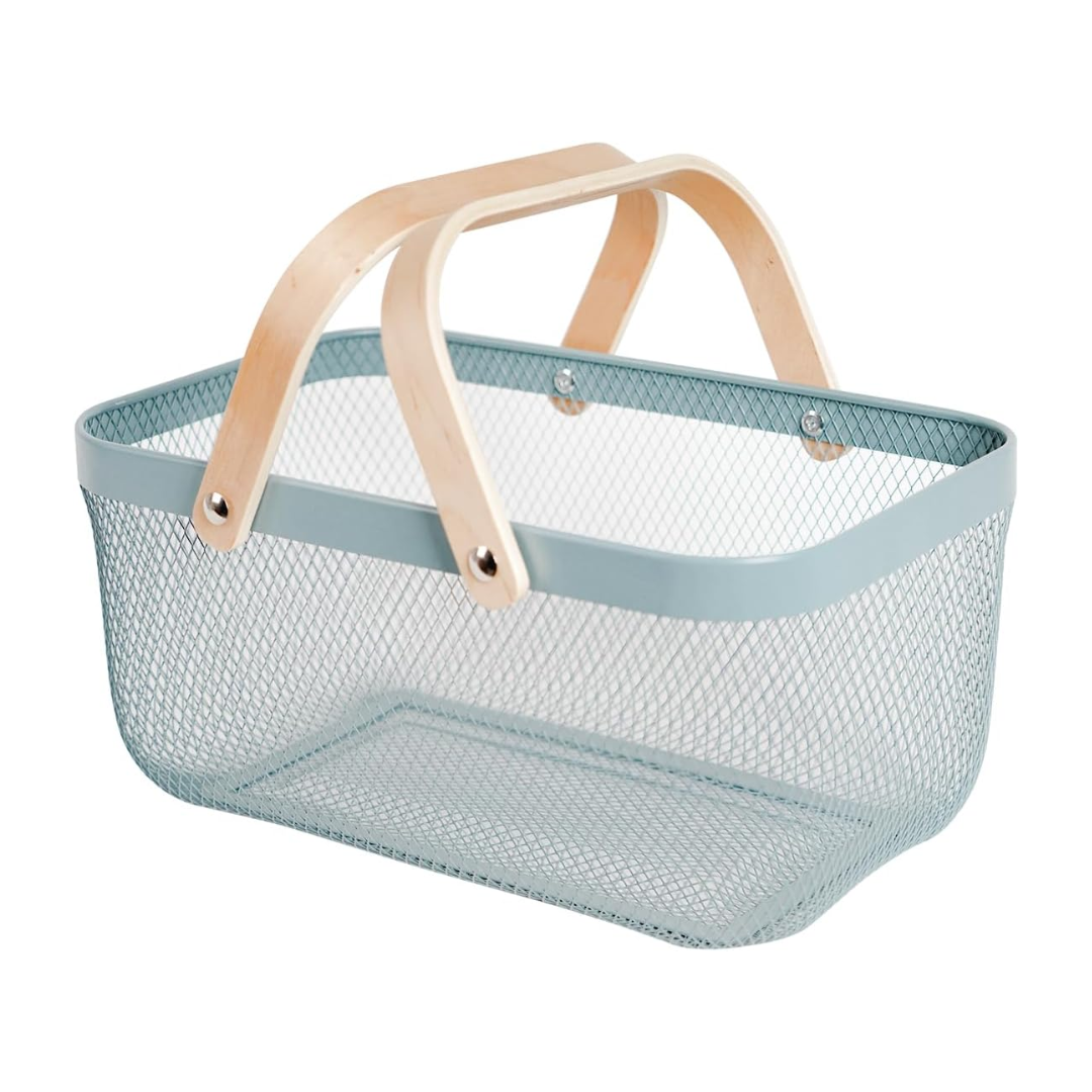 Metal Mesh Steel Harvest Basket (14.5 x 9.5 x 7 Inches)