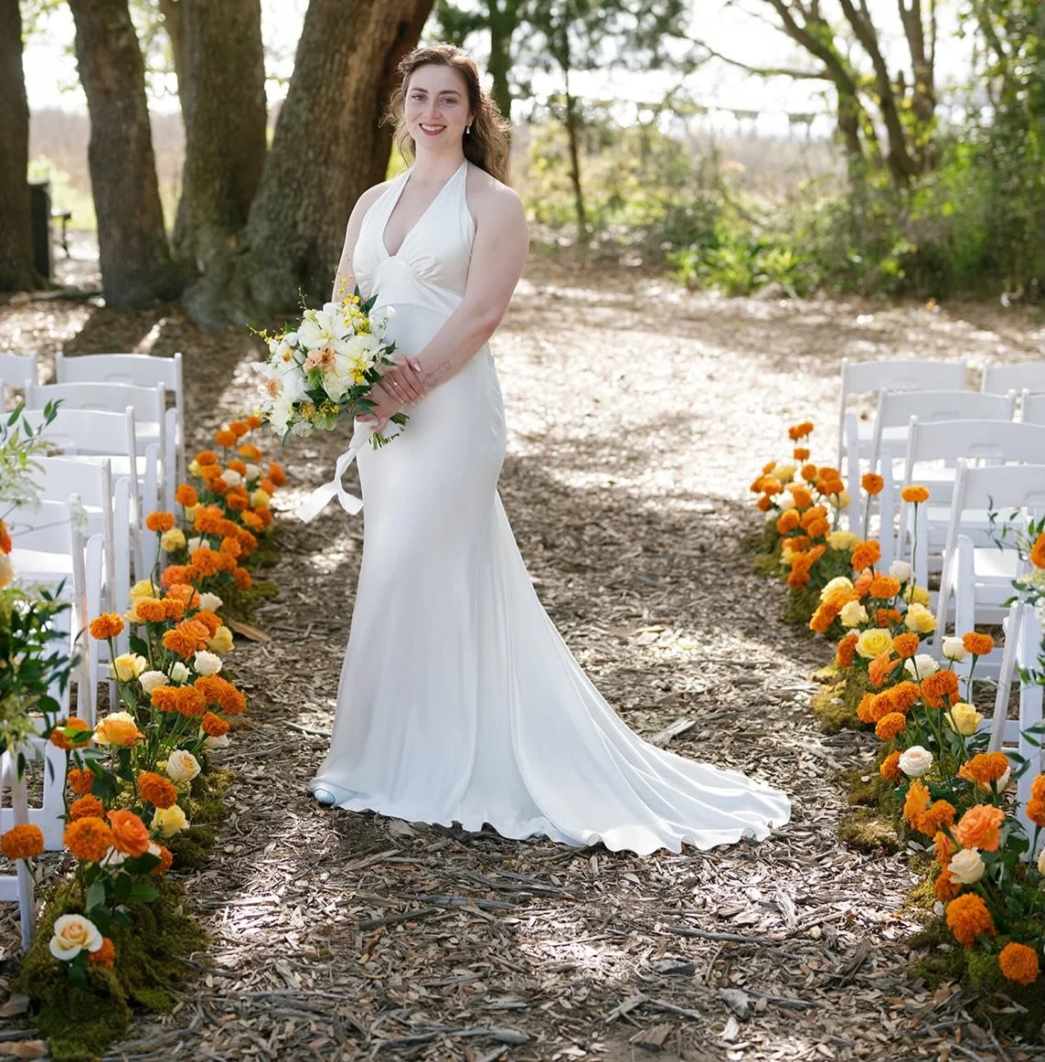 married in a field of marigolds 🧡