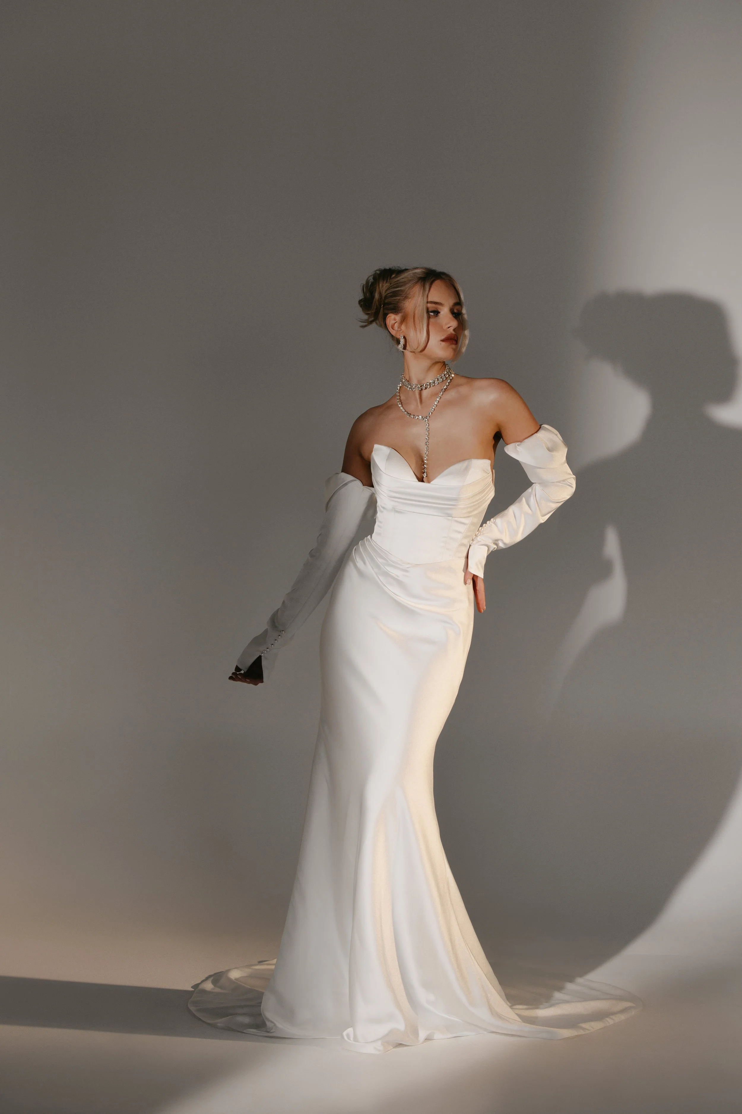 Intentions Gown (Removable sleeves) - Size 10 / by Oui The Label - 
Original Price: $3600 // SALE PRICE: $1499