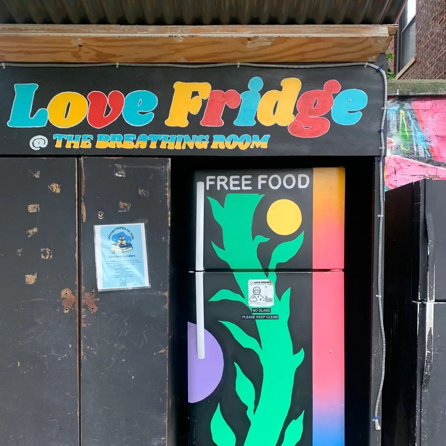 The Prairie Ave Love Fridge was given new life at the Breathing Room in the Back of the Yards neighborhood this week. The Breathing Room Love Fridge had been out of commission for a few weeks while a replacement was sourced. It's now back up and runn